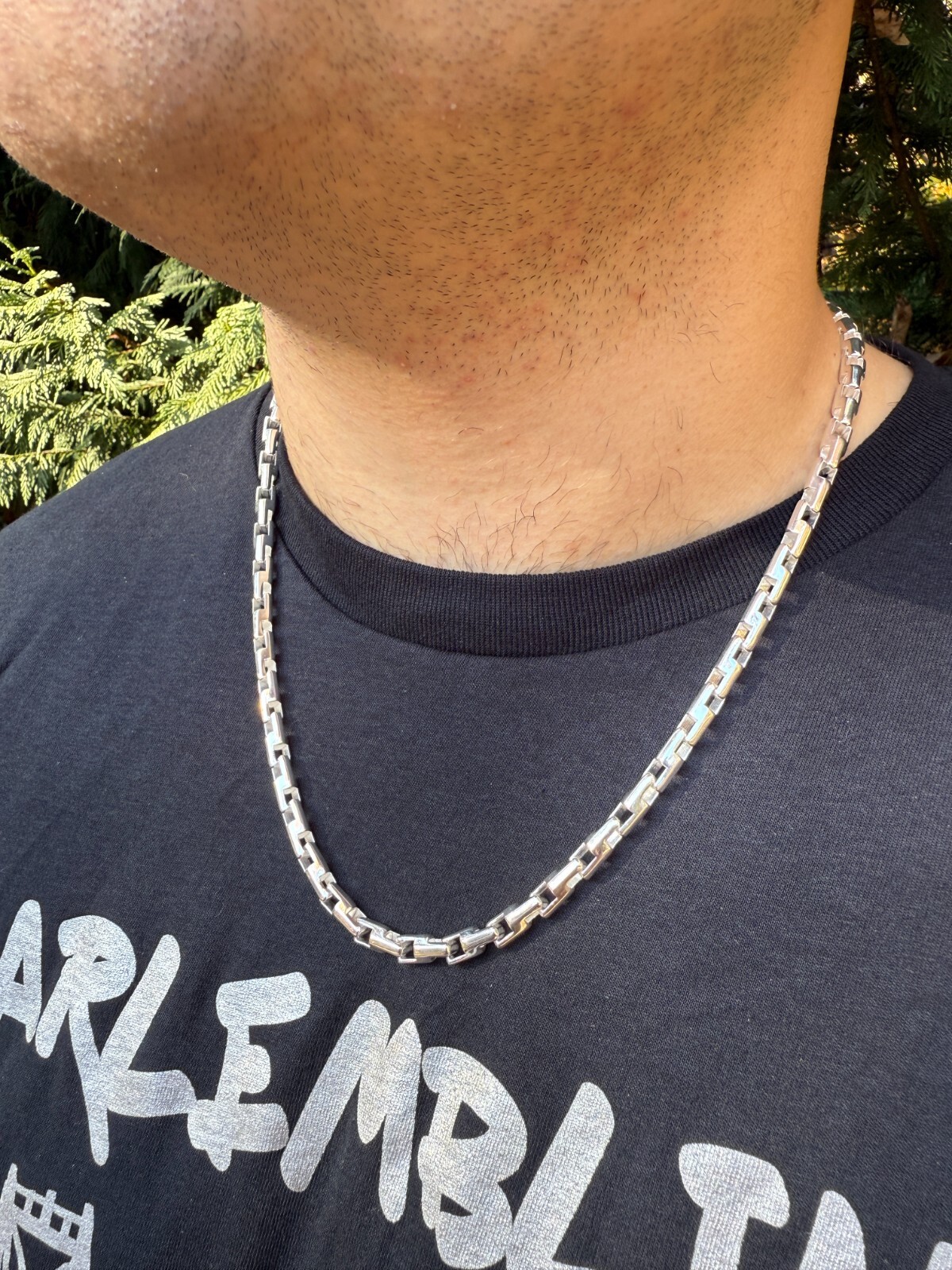 Real 925 Sterling Silver Handmade Custom 6mm Bullet Rolo Chain Necklace 18-28″