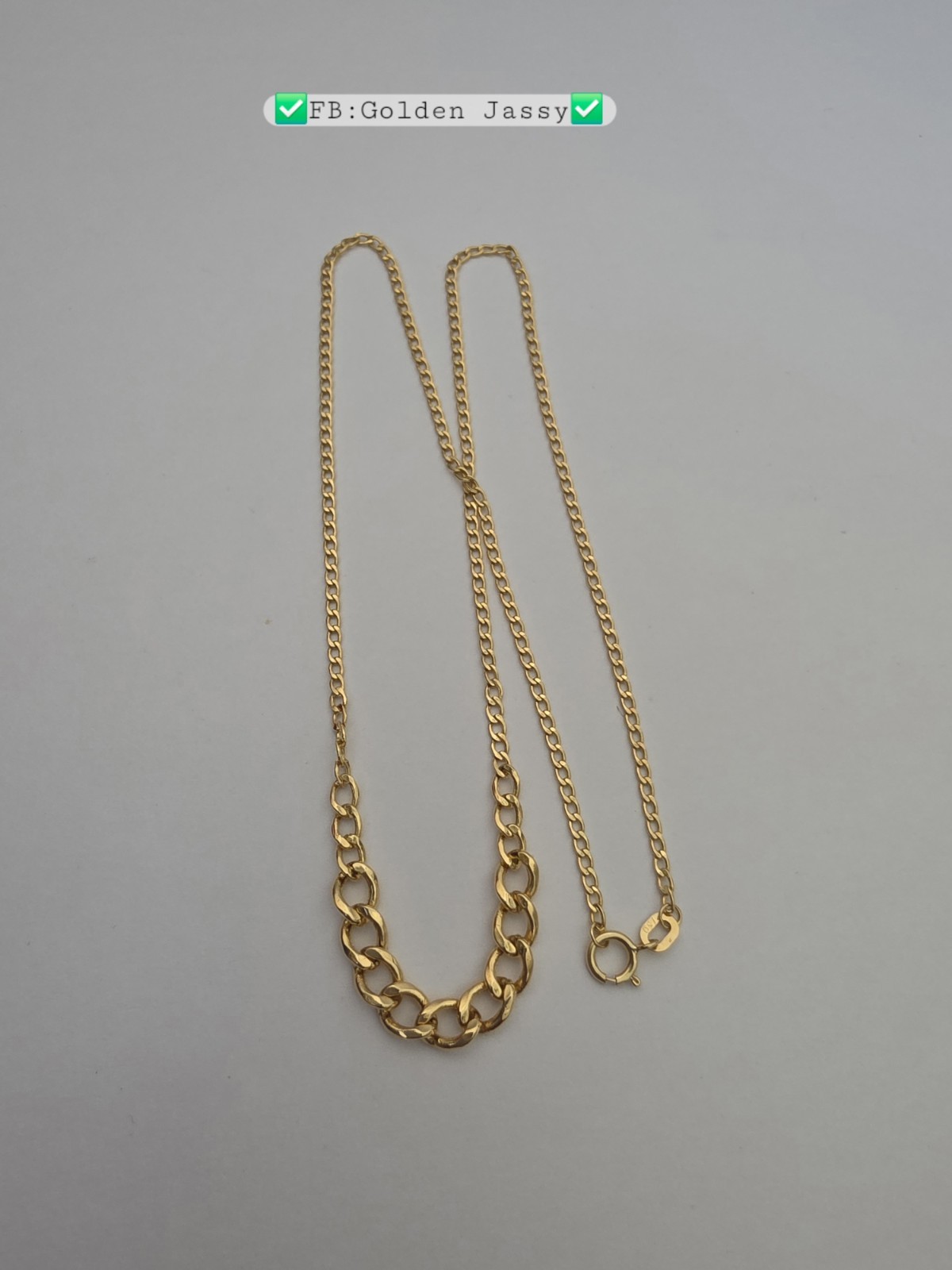 18K Real Gold Cuban Chain 17.5″long