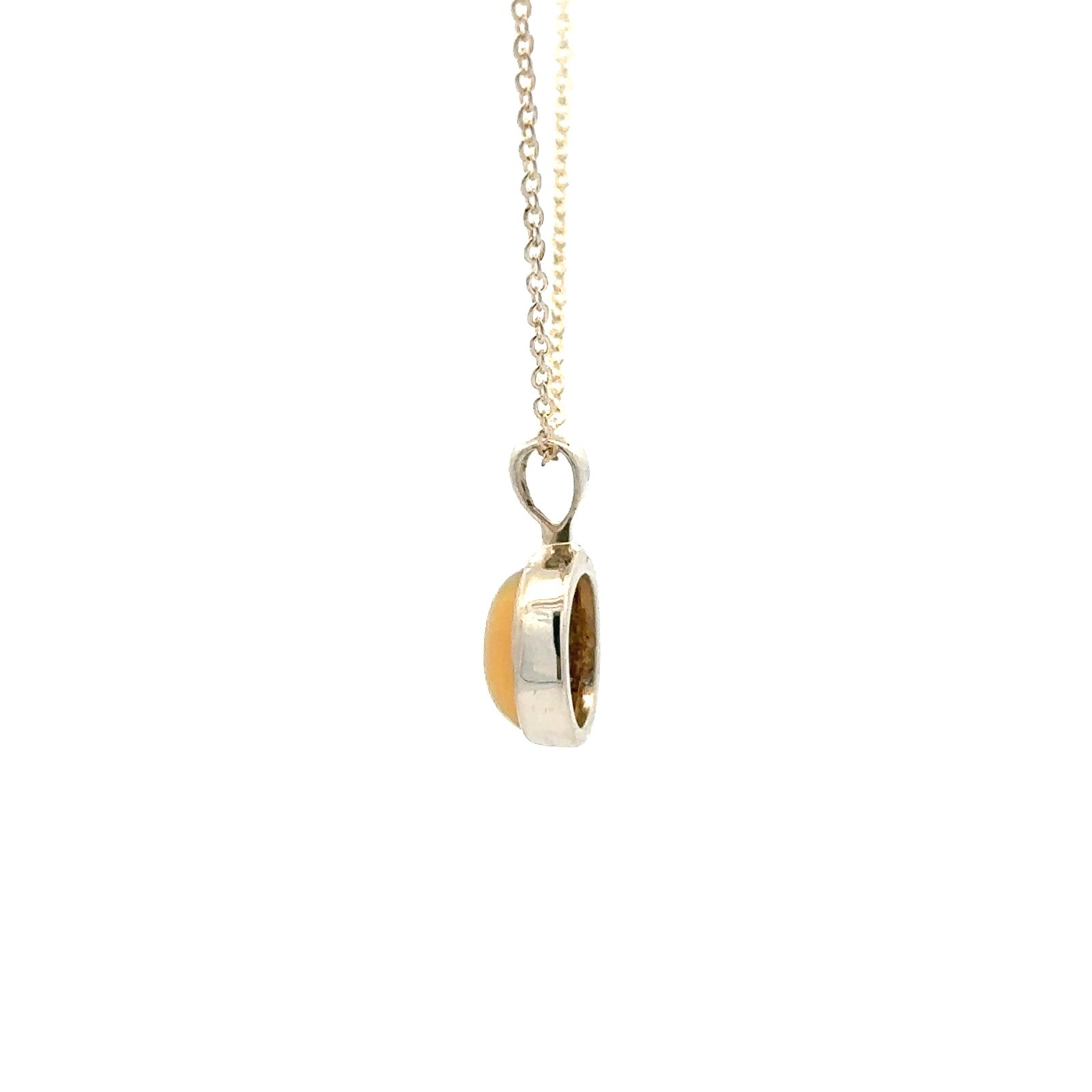 Sterling Silver Ethiopian Opal Necklace (1/4 x 1/2 Inch) With 16+2 Inch Chain