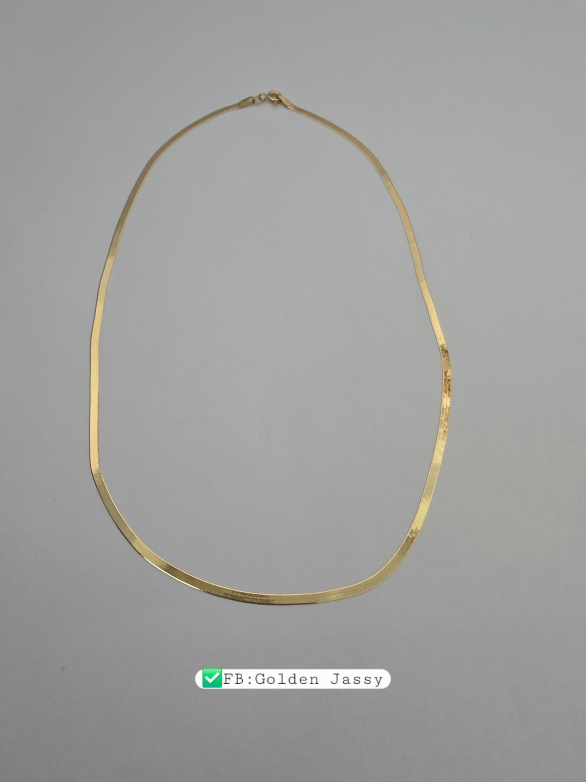 18K Real Gold Flat Chain 17.5″