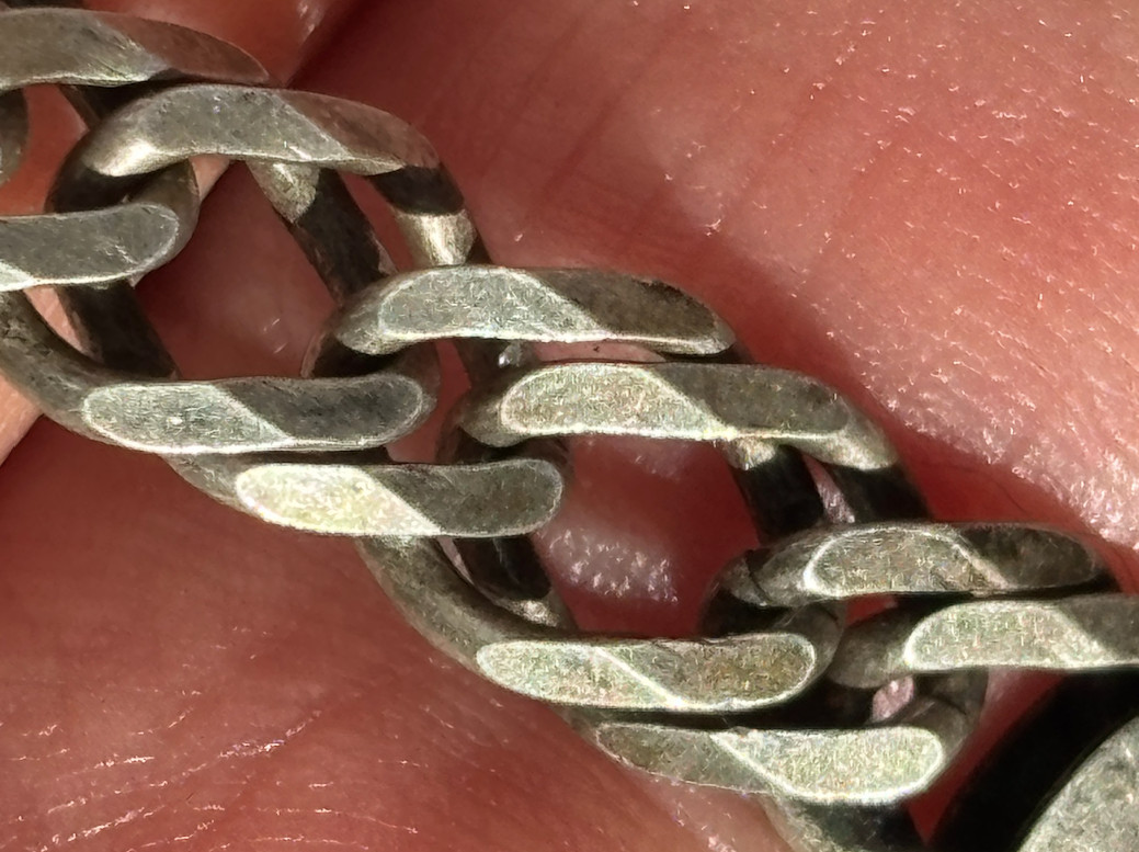 VINTAGE 925 Sterling Silver Chain Necklace (uncleaned) 26 grams (unknown maker)