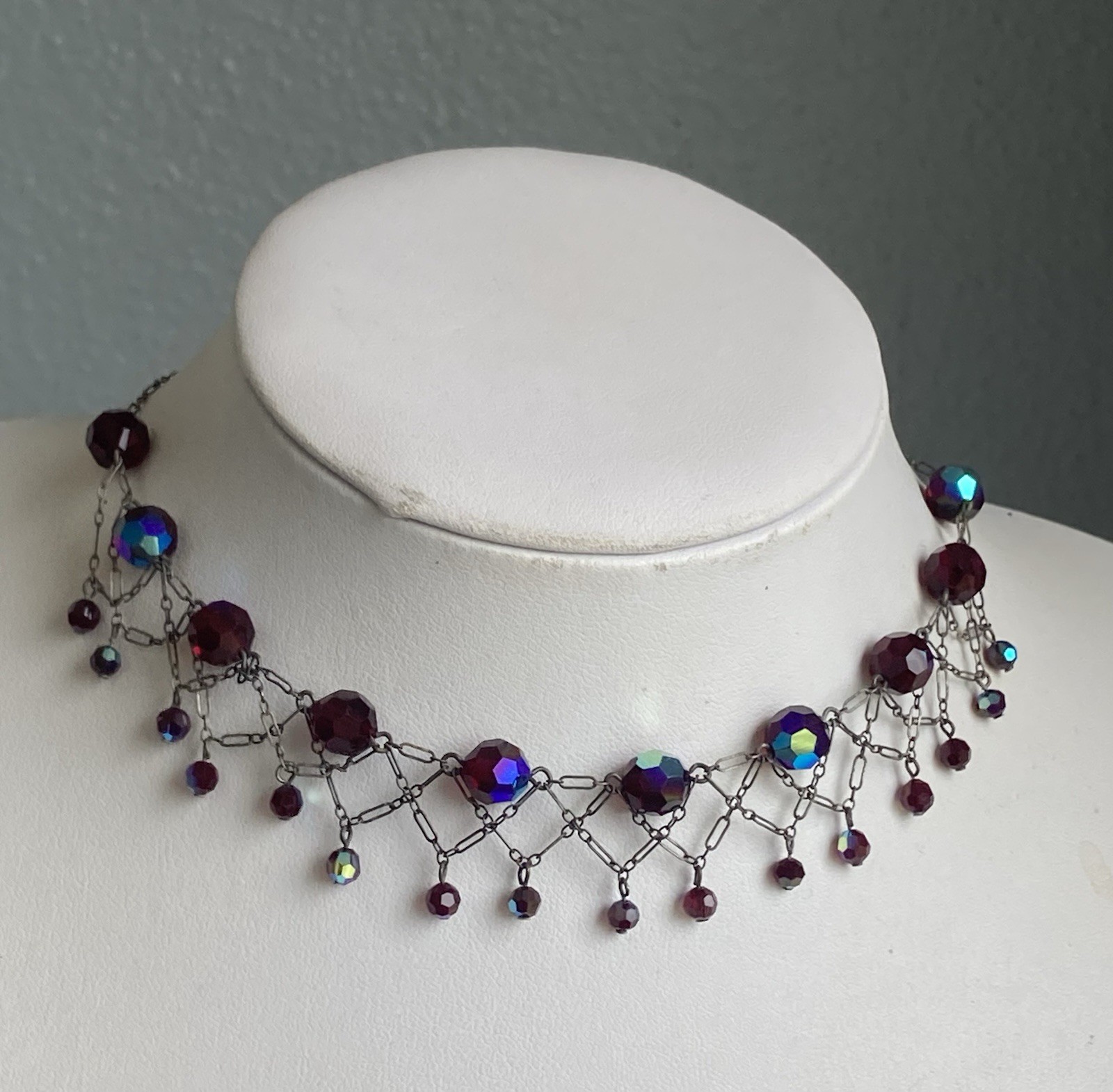 Lori Lori Necklace Chocker Crystal Deep Red Fancy AB