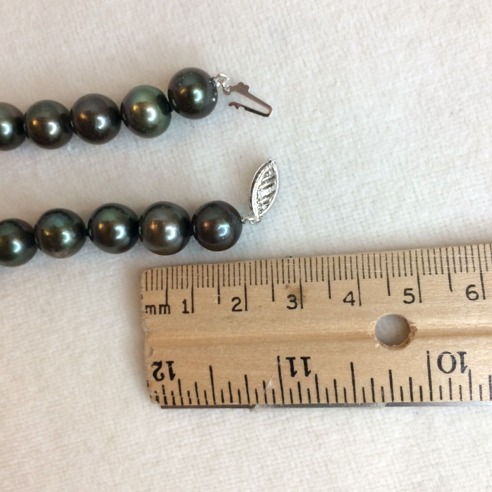 Black Cultured Freshwater Pearl Rhodium Over 14k White Gold 18 Inch Necklace