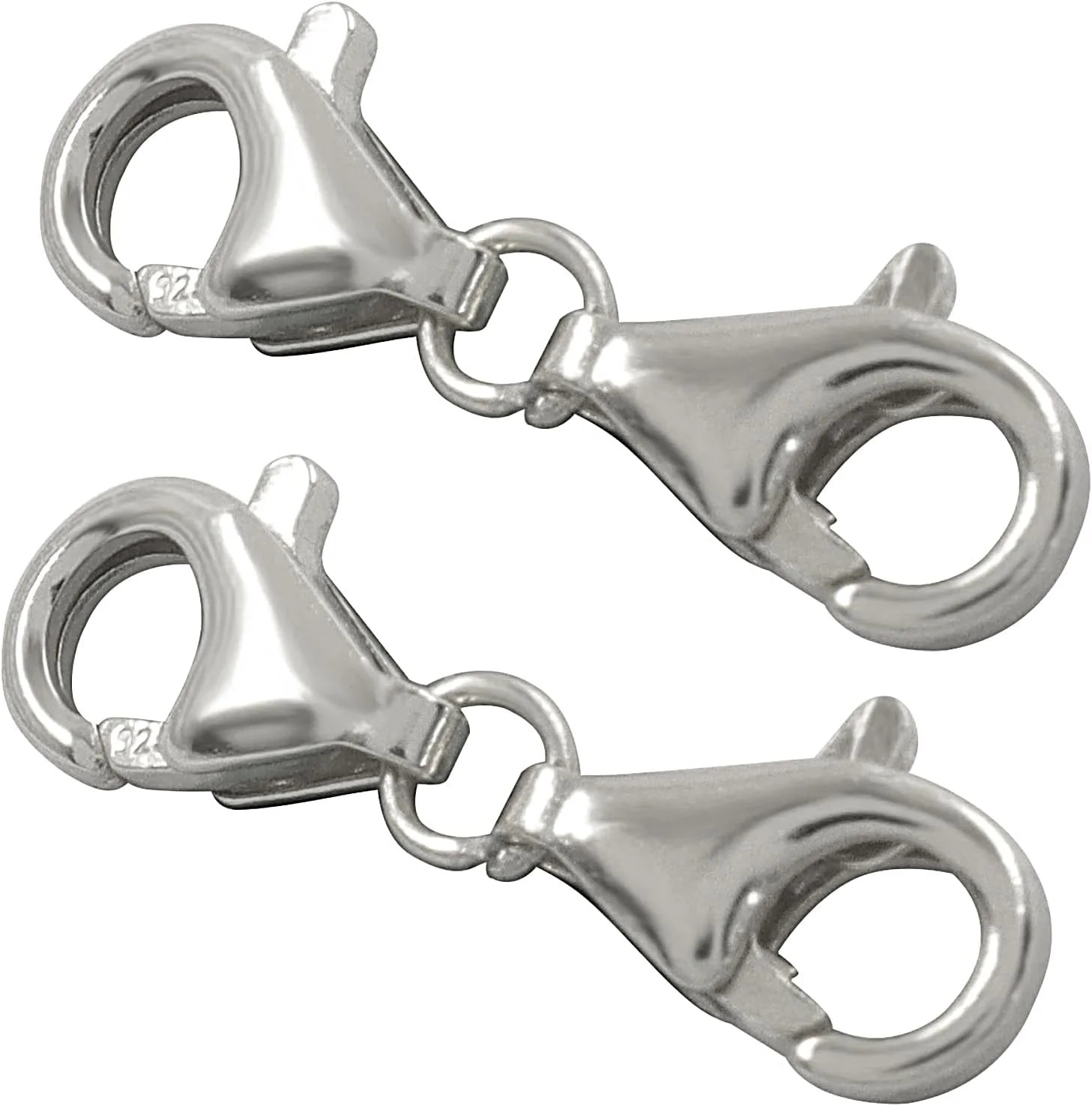 2 Pcs Lobster Clasp 925 Sterling Silver Double Opening Lobster Clasp and Closure