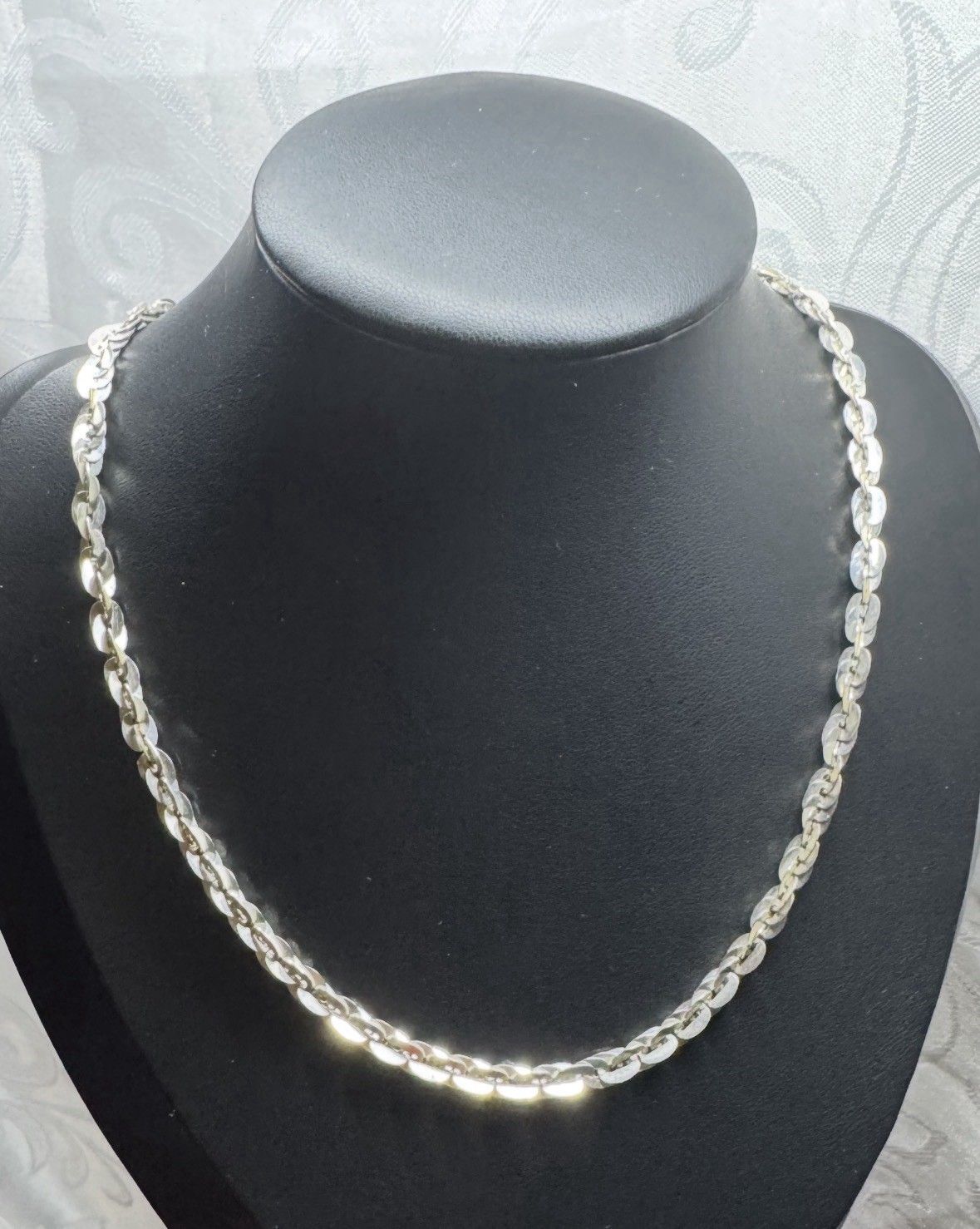 Milor Signed .925 Sterling Silver Rope Chain Necklace Lobster Clasp