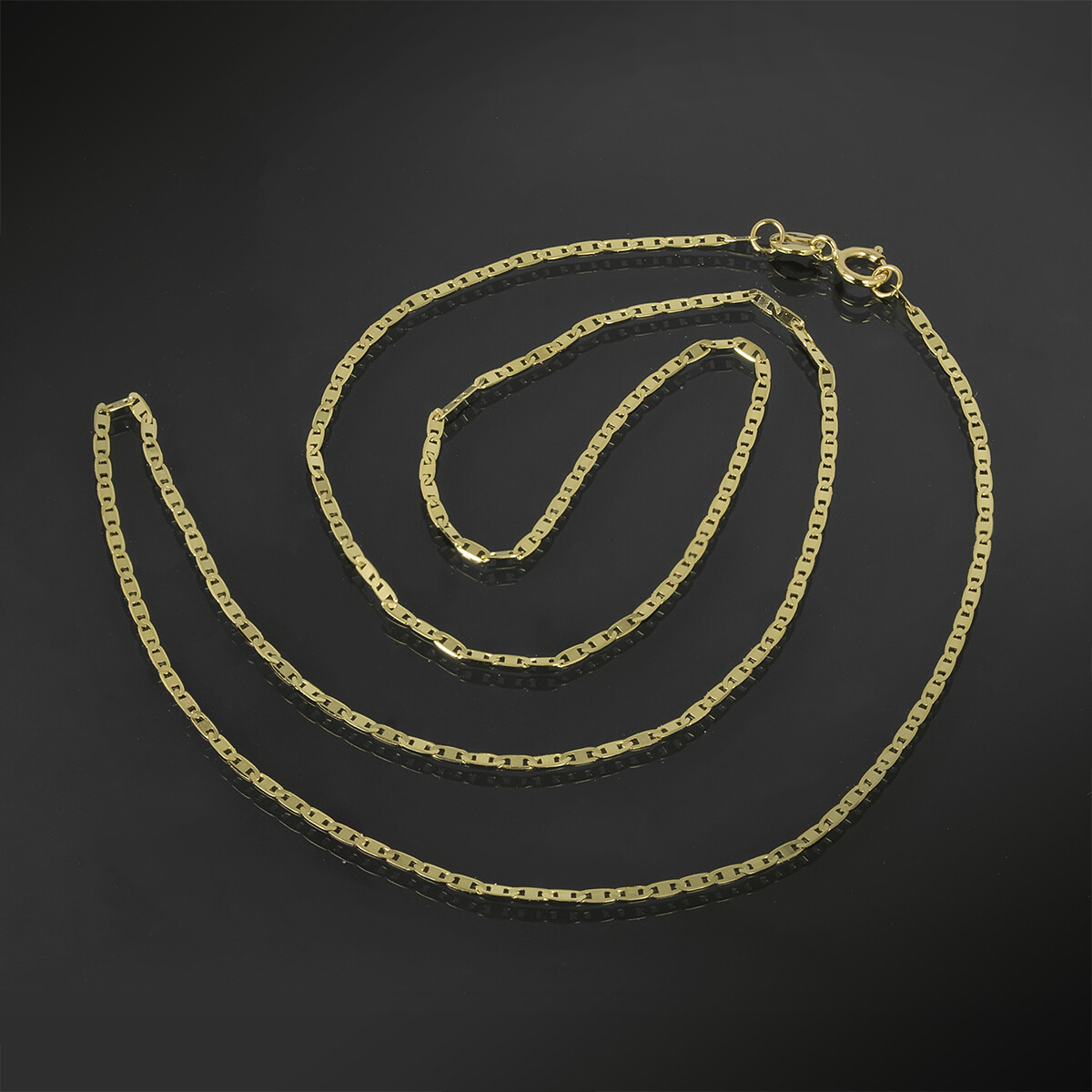 1.2mm Mariner Link Chain Necklace Real Solid 10K Yellow Gold All Sizes