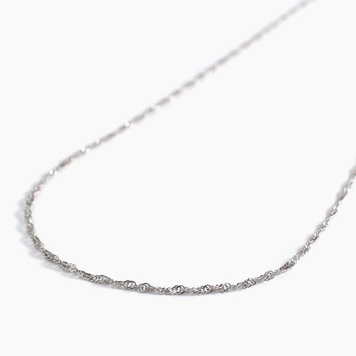 Pt999 Solid Platinum 1.4mm-1.1mm Tapered Singapore Chain Necklace 19.5″ MIJapan