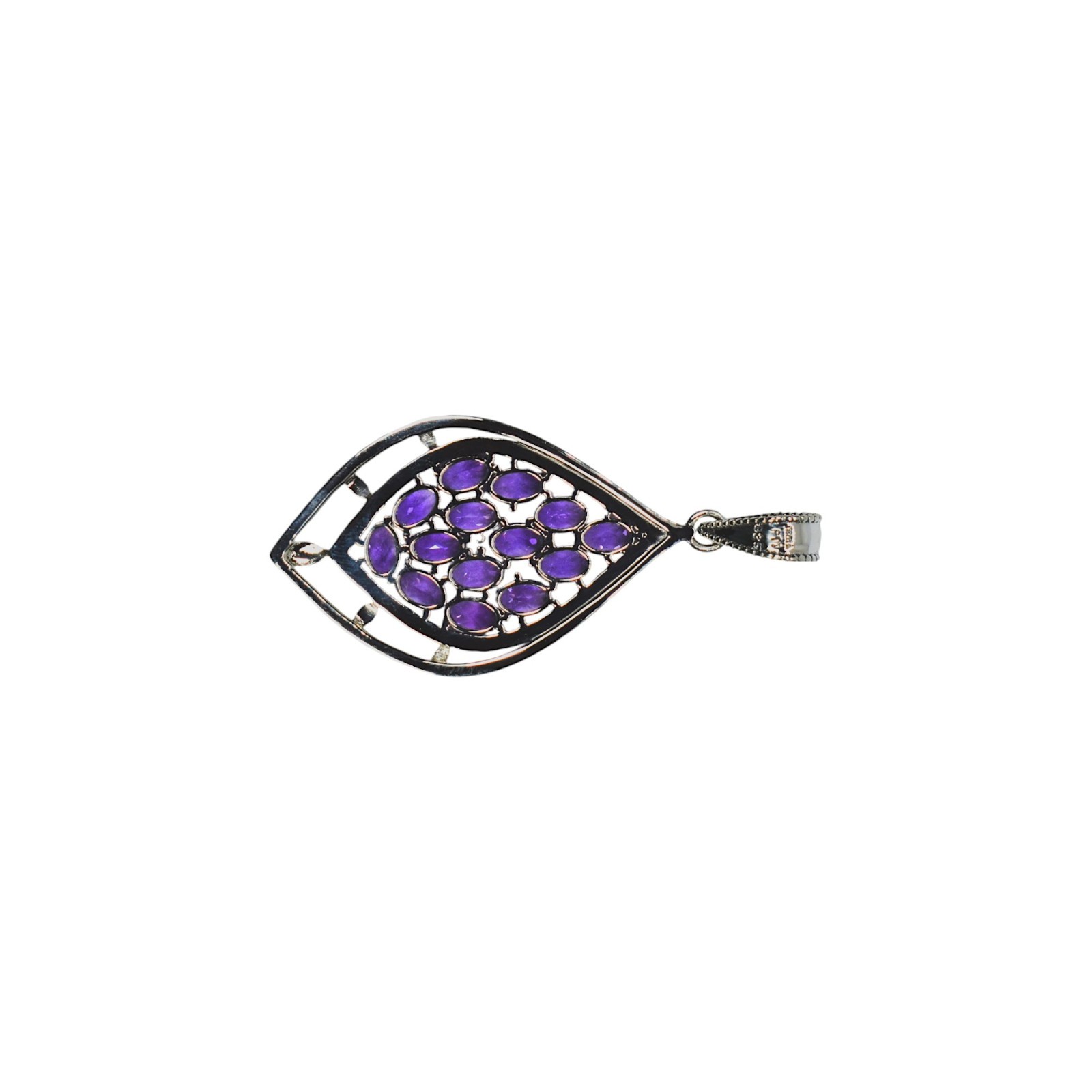 Natural Amethyst Statement Pendant 925 Silver Women Pendant Gift For Girlfriend