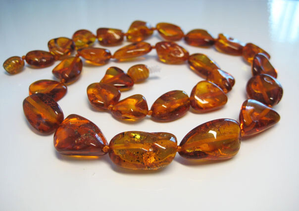 Massive Genuine Cognac Beautiful Baltic Amber Necklace 18 gr. 18 in. !!!