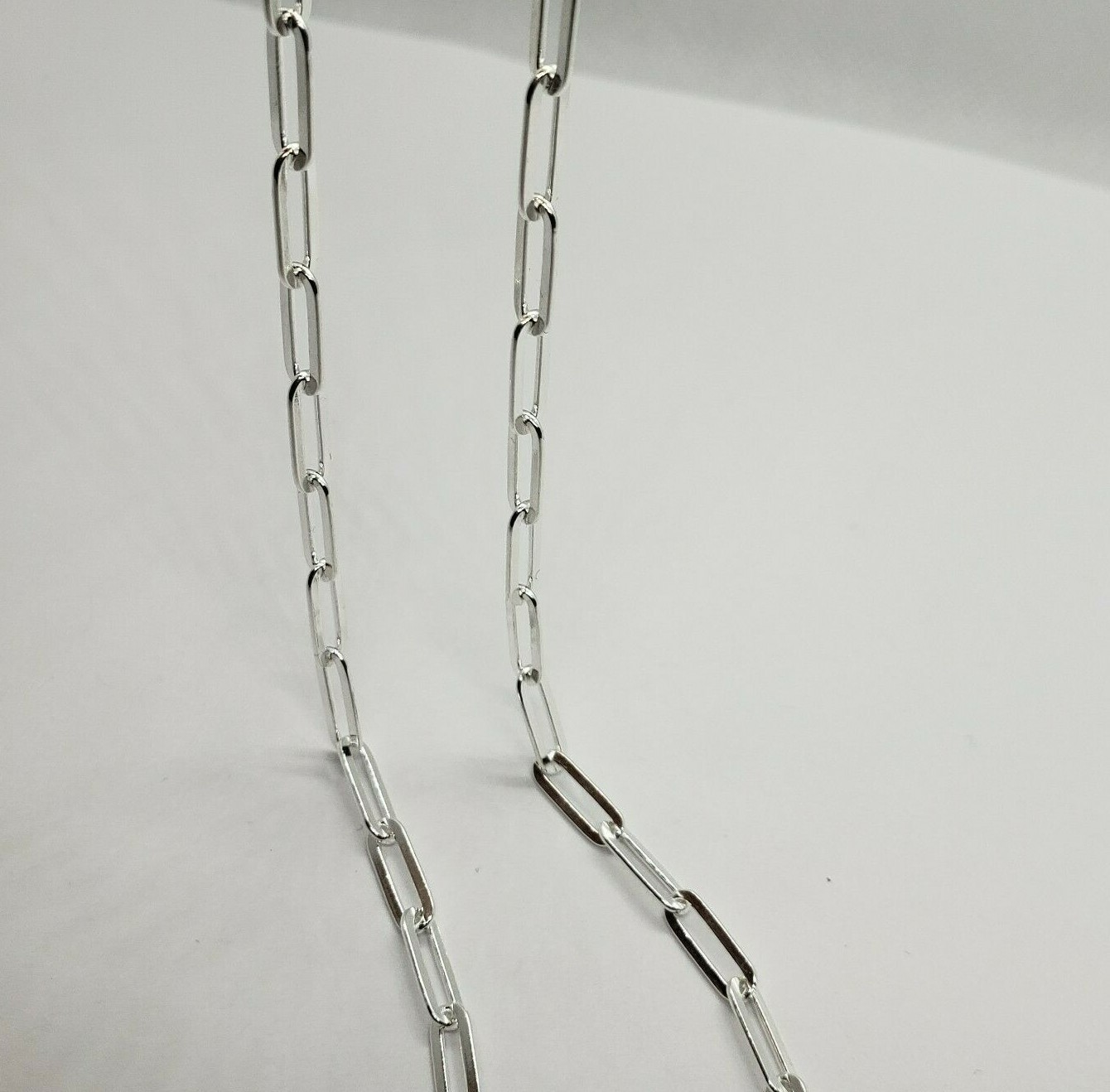 925 Sterling Silver High Quality Paperclip Chain Necklace Bracelet 3mm 7″~30″