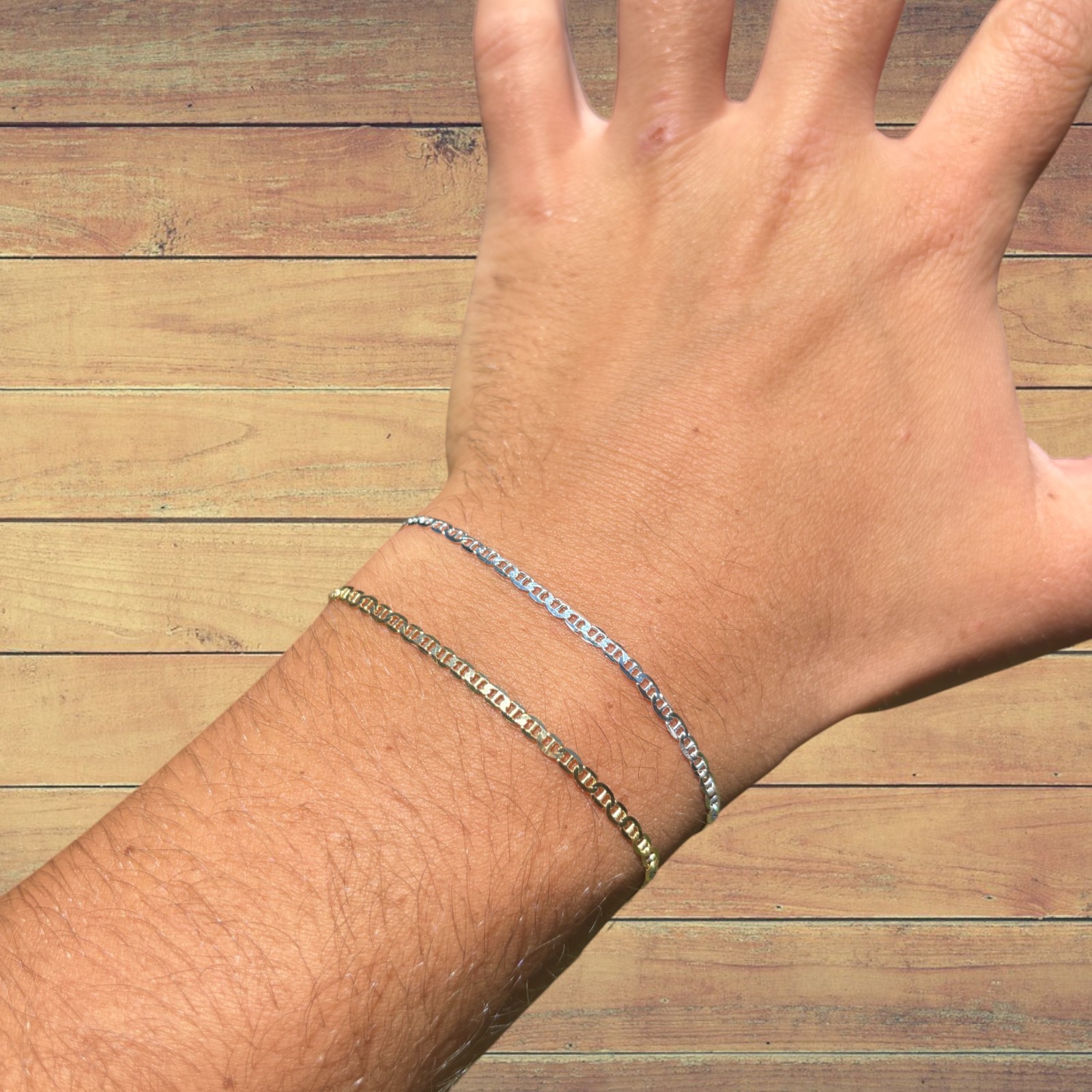 2.5mm Mariner Bracelet – Real Solid 925 Sterling Silver Or 14k Gold Vermeil