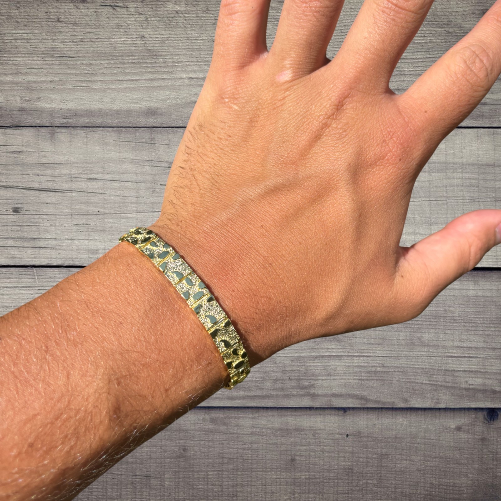8mm Custom Nugget Bracelet – Real Solid 925 Sterling Silver Or 14k Gold Vermeil