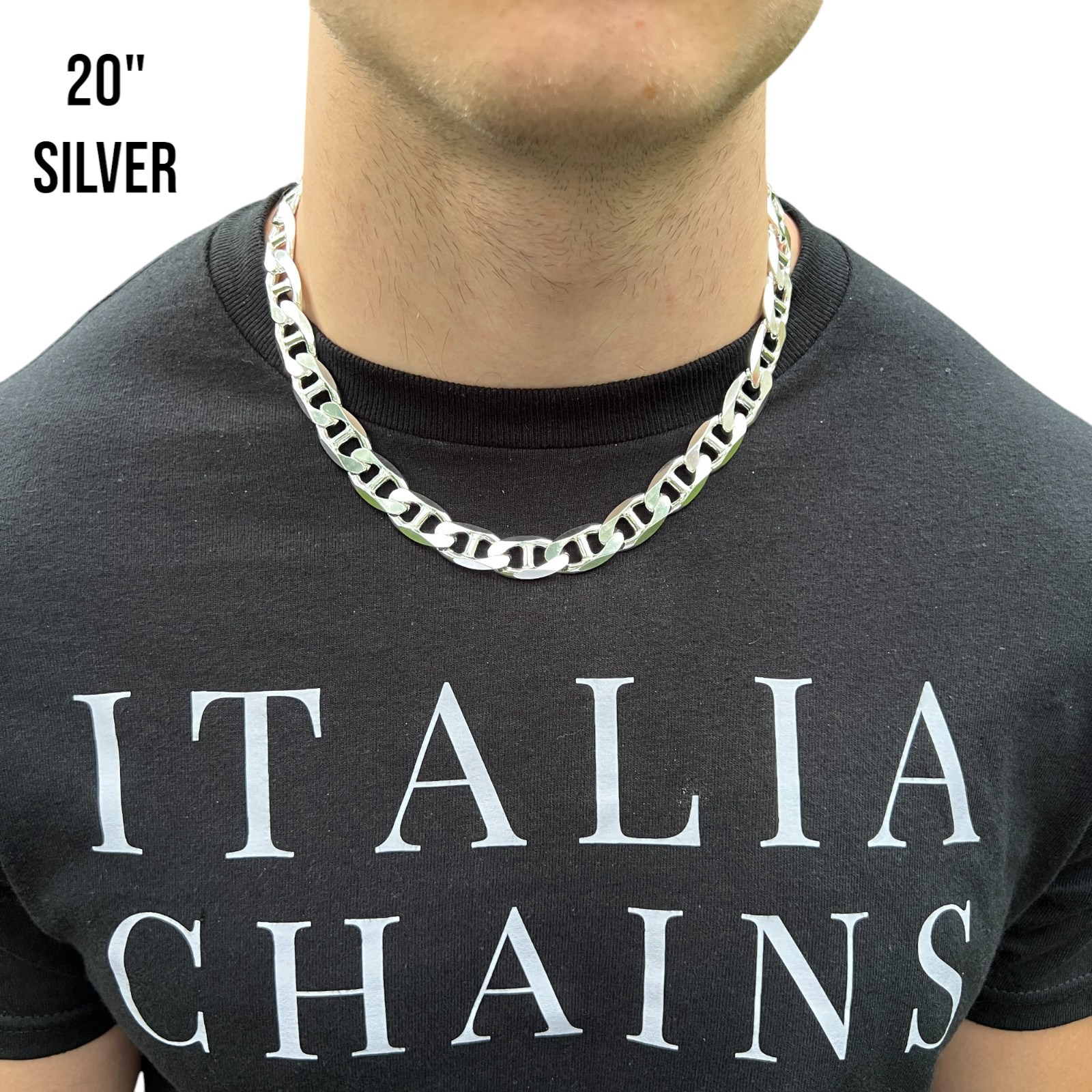 13mm Mariner Chain Necklace – Real Solid 925 Sterling Silver Or 14k Gold Vermeil