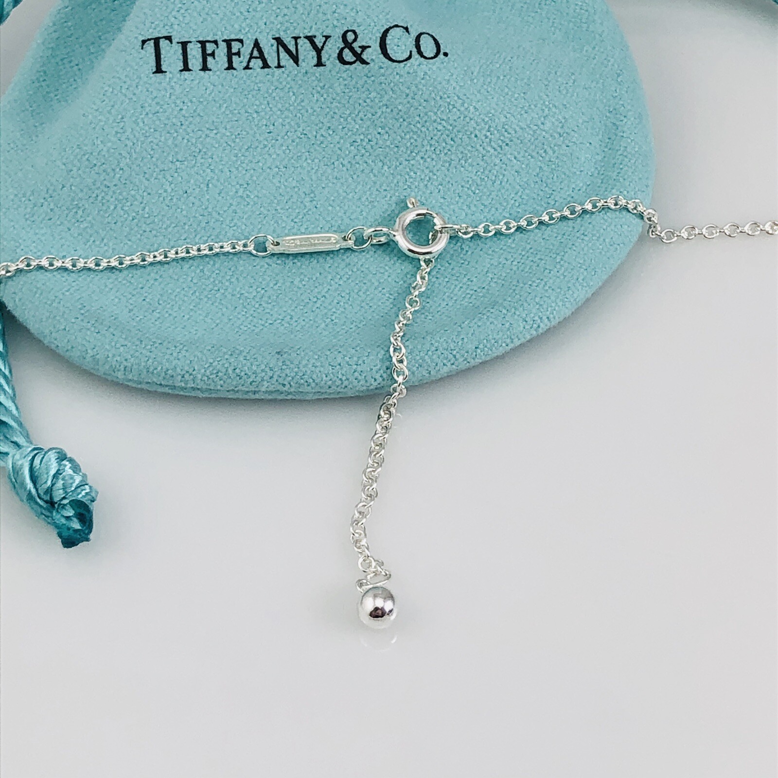 Tiffany & Co Mixed Bead Chain 28″ to 32″ in Sterling Silver Adjustable Necklace