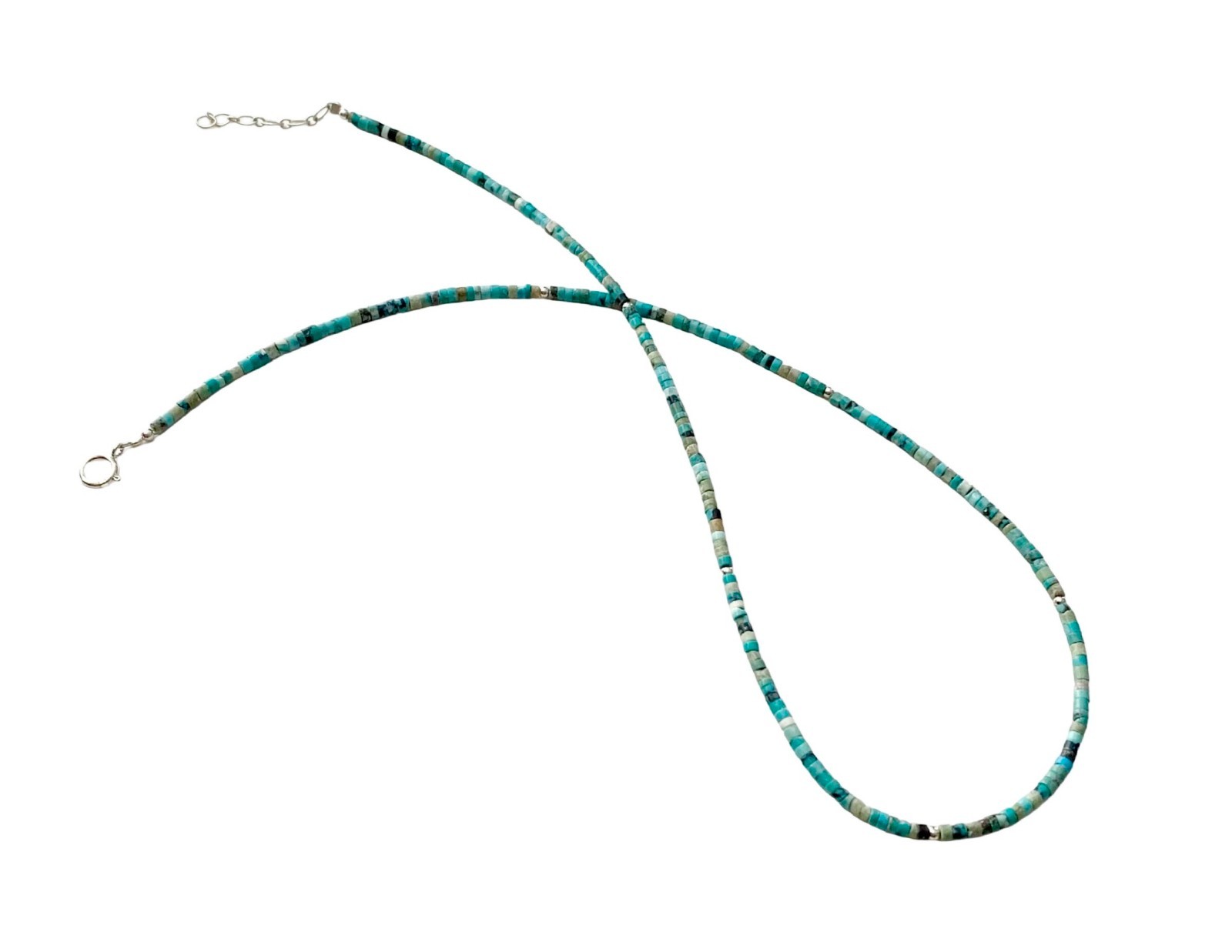 Genuine Green Turquoise 925 Silver Necklace Jewelry Women Handmade USA SELLER