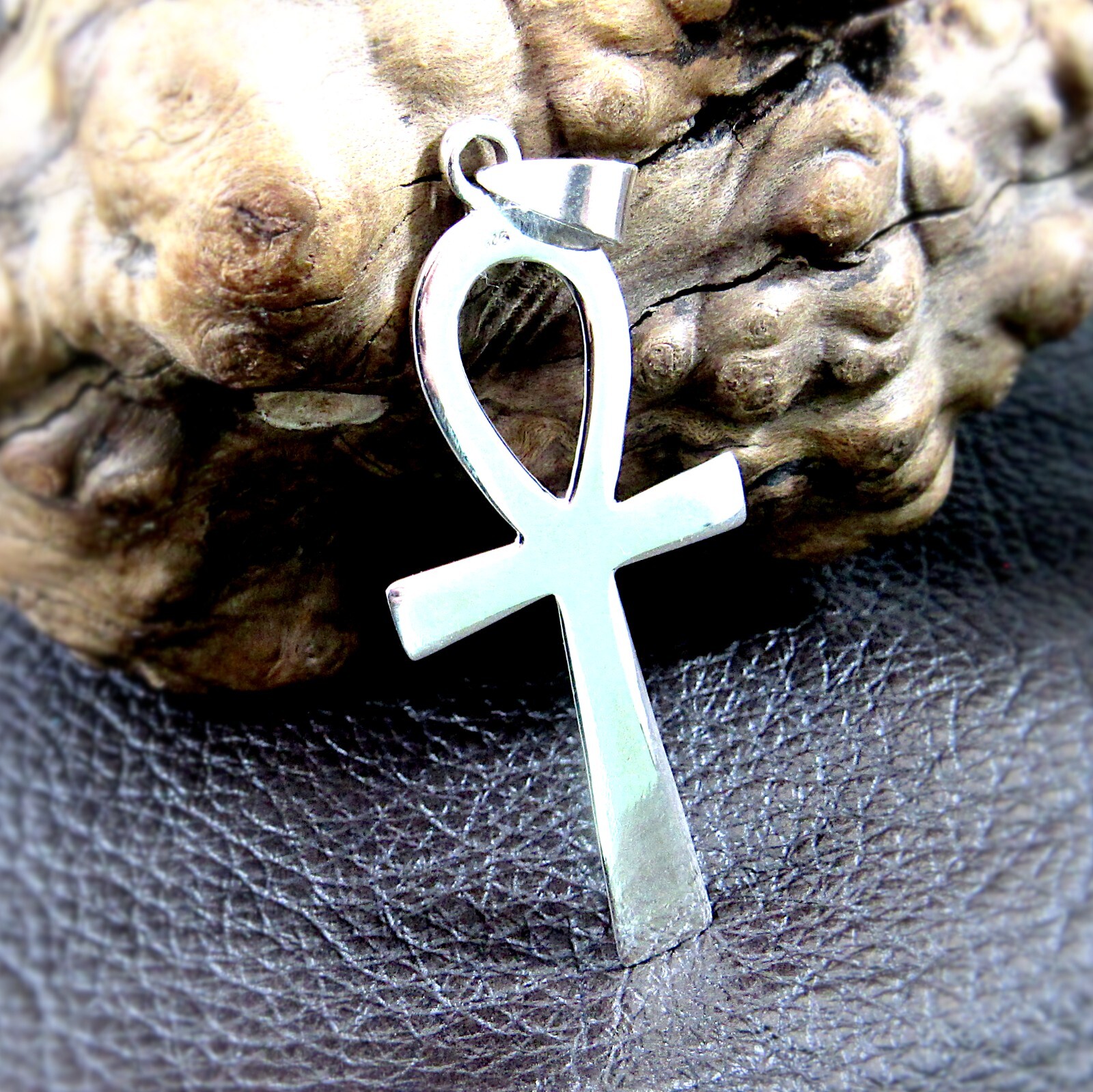 Large Solid 925 Sterling Silver Egyptian ANKH Cross Pendant, Key of Life