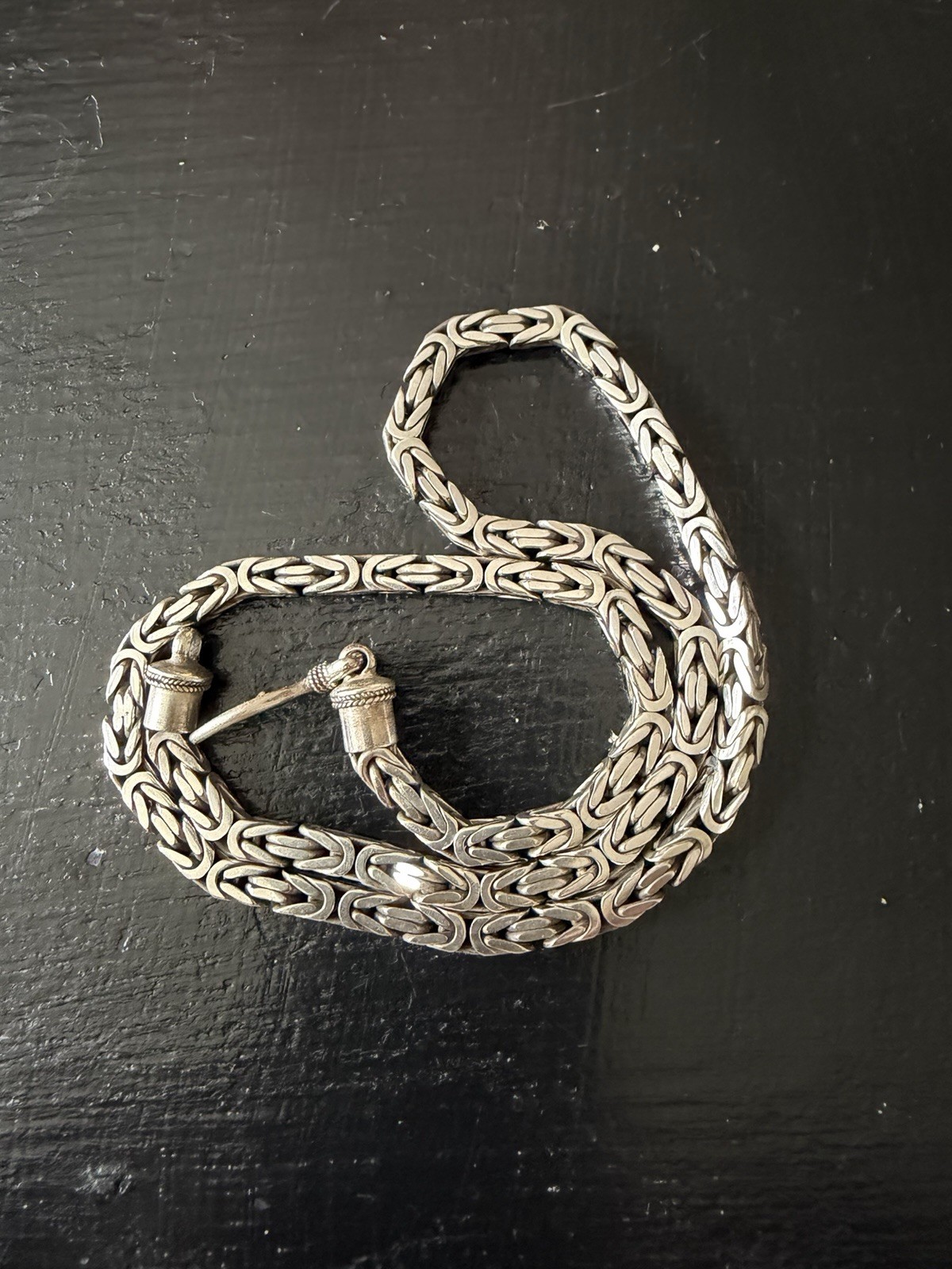 Sterling Silver Byzantine Necklace King’s Braid Weave- Thick-Heavy 18” long