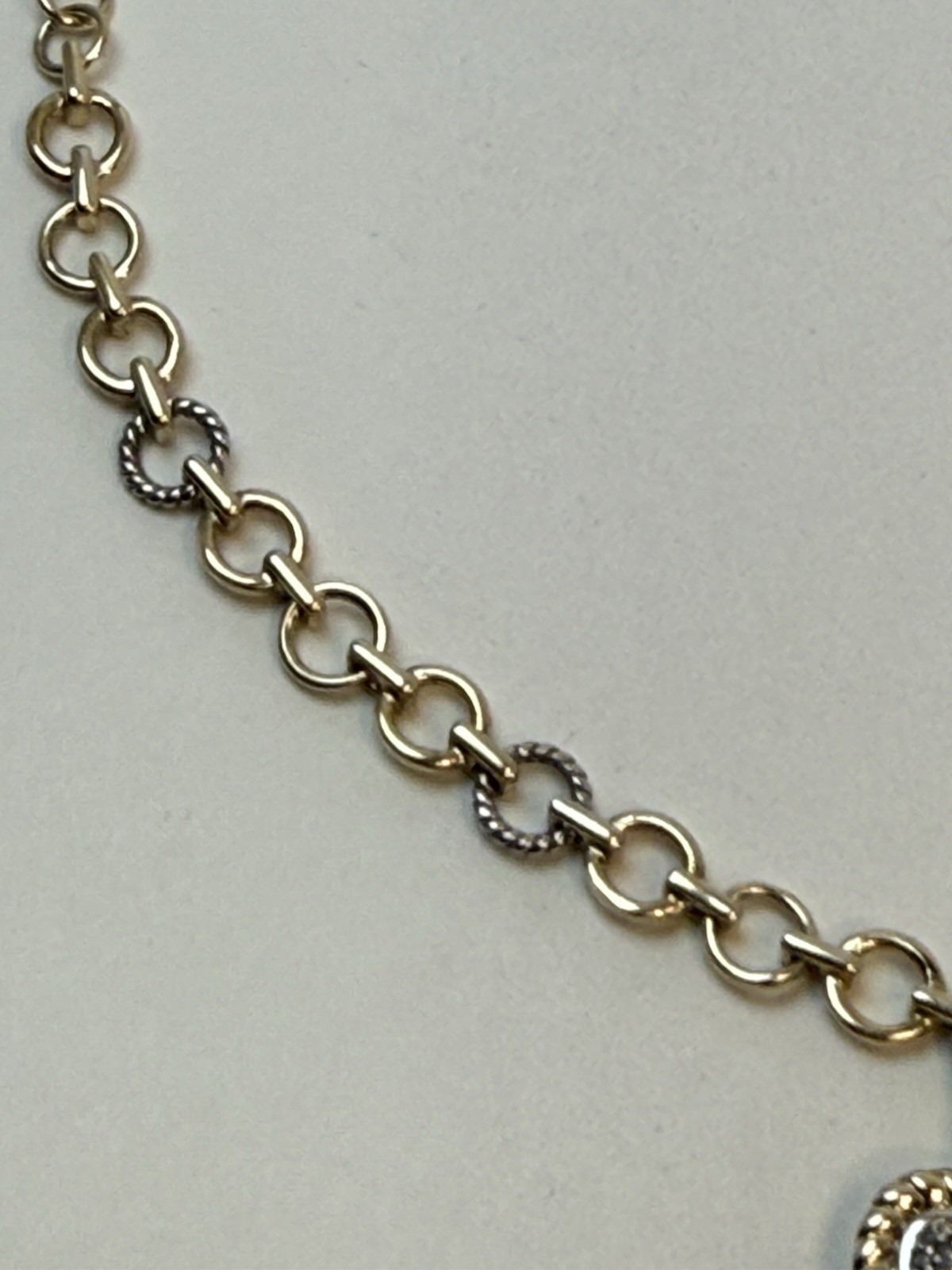 Heng Ngai 925 Sterling Silver Vermeil Pendant Necklace Pave Diamond Heart 16.75”