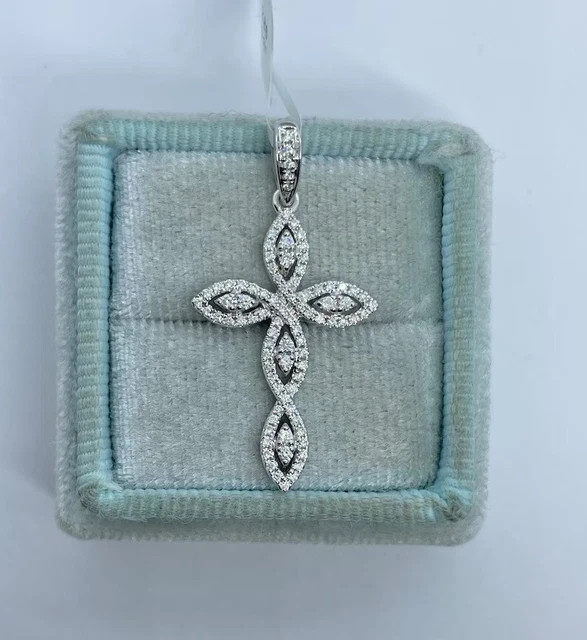 2.10ct Lab Grown Diamond Gorgeous Cross Charm Pendant 14K White Gold Plated