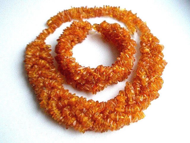 Real Baltic Amber Jewelry SET Honey Bracelet 18 cm 7 ”+ Necklace 50 cm 20”