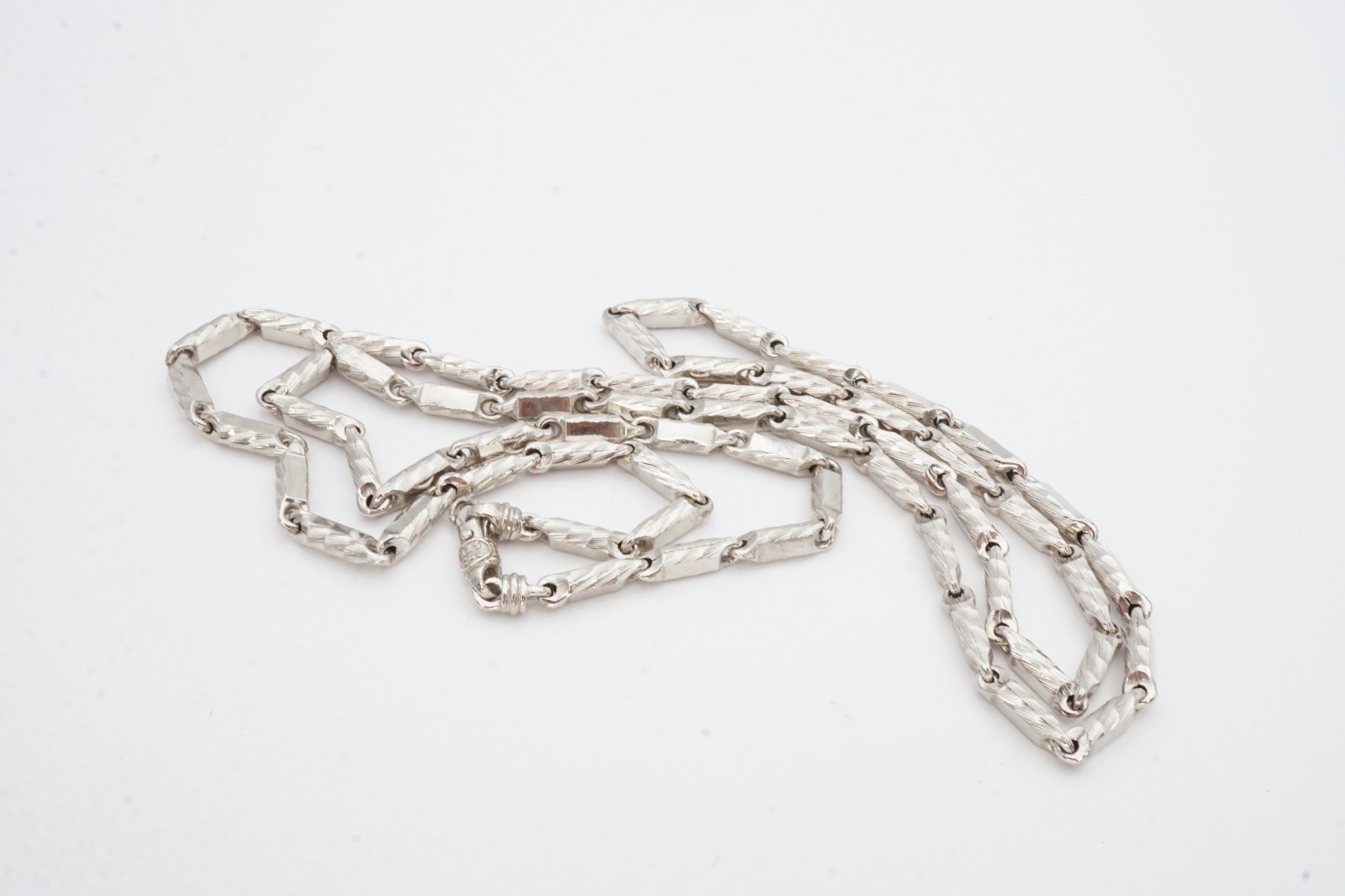 Sterling Silver 925 Bar Link Necklace 30″ 3.7mm