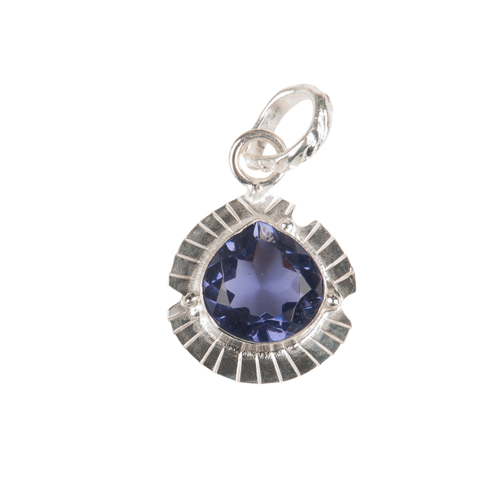 Iolite Gemstone 925 Solid Silver Necklace Pendent 1.15″ Gift For Women
