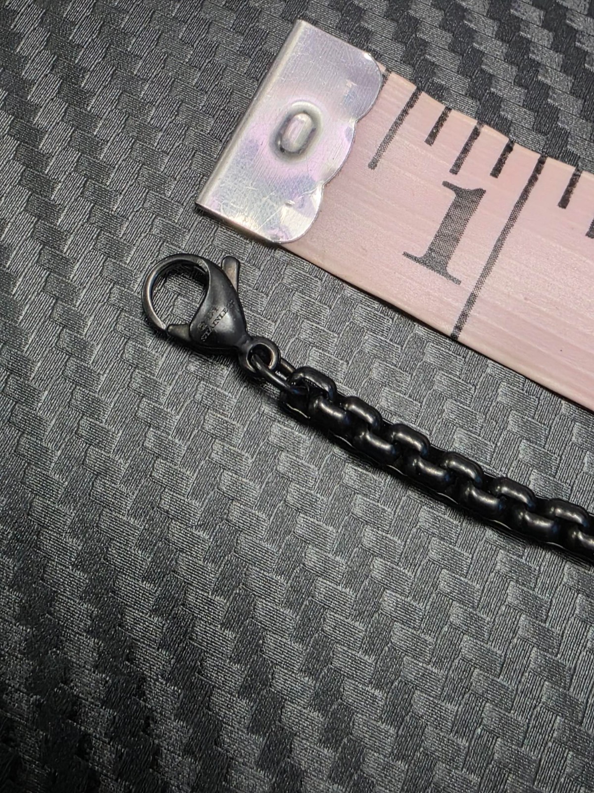 David Yurman 26 Inch Box Chain Necklace in Darkened Stainless Steel, 4mm