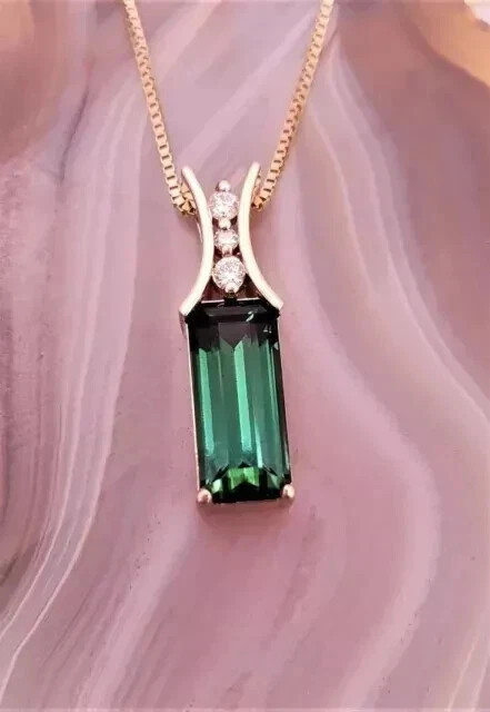 3Ct Emerald Cut Lab-Created Emerald Diamond Women Pendant 14k Yellow Gold Plated