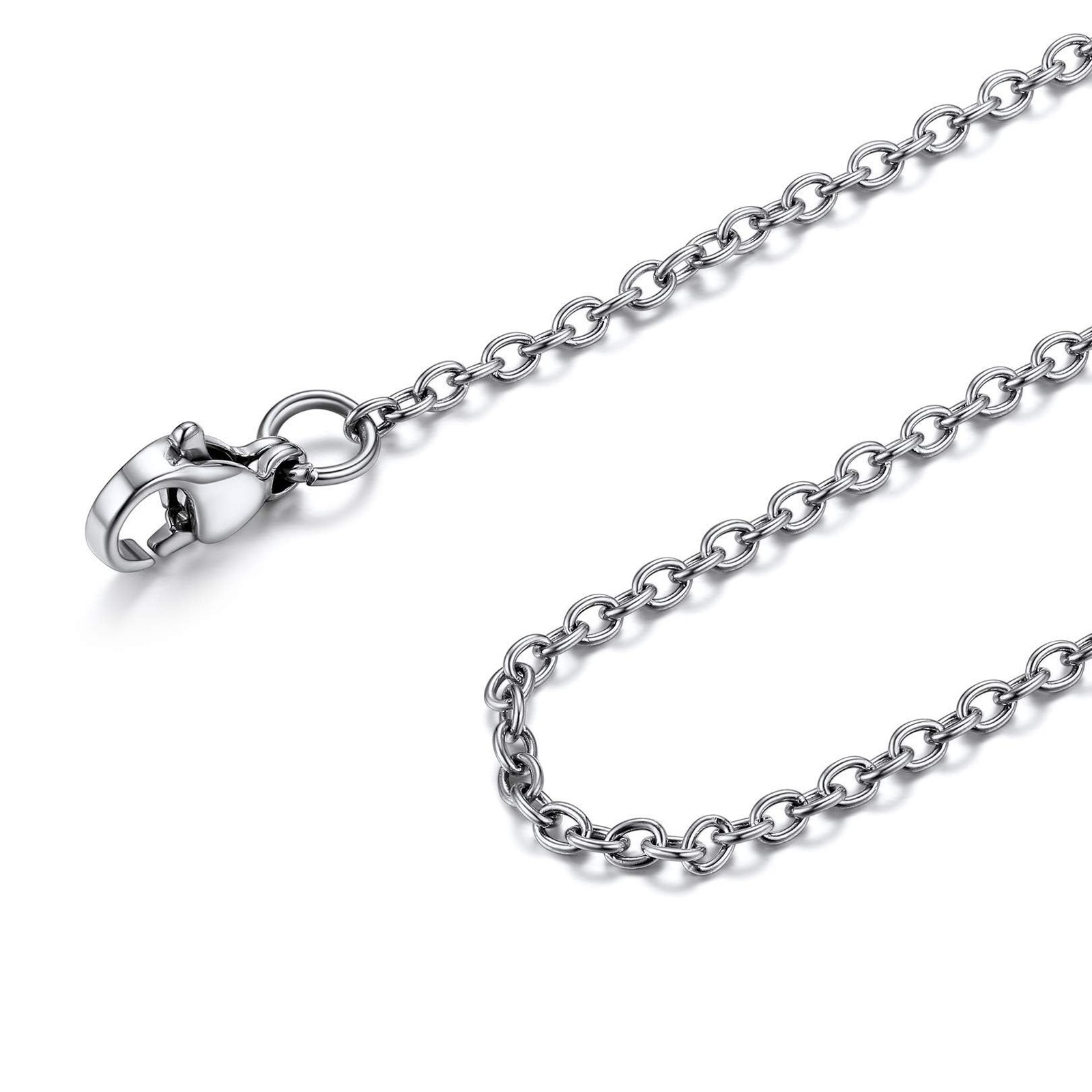 Womens Chain Necklaces 1mm/1.4mm/2mm Cable Chain Necklace, 316L Stainless Ste…
