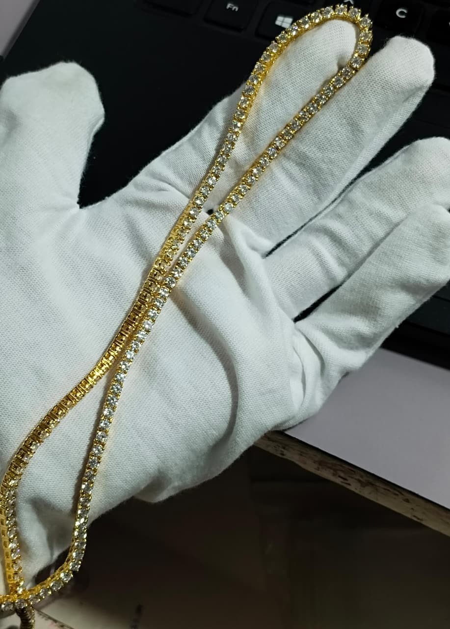 15Ct Round Cut Lab Created Diamond Gorgeous Necklace 14K Yellow Gold Plated 18′