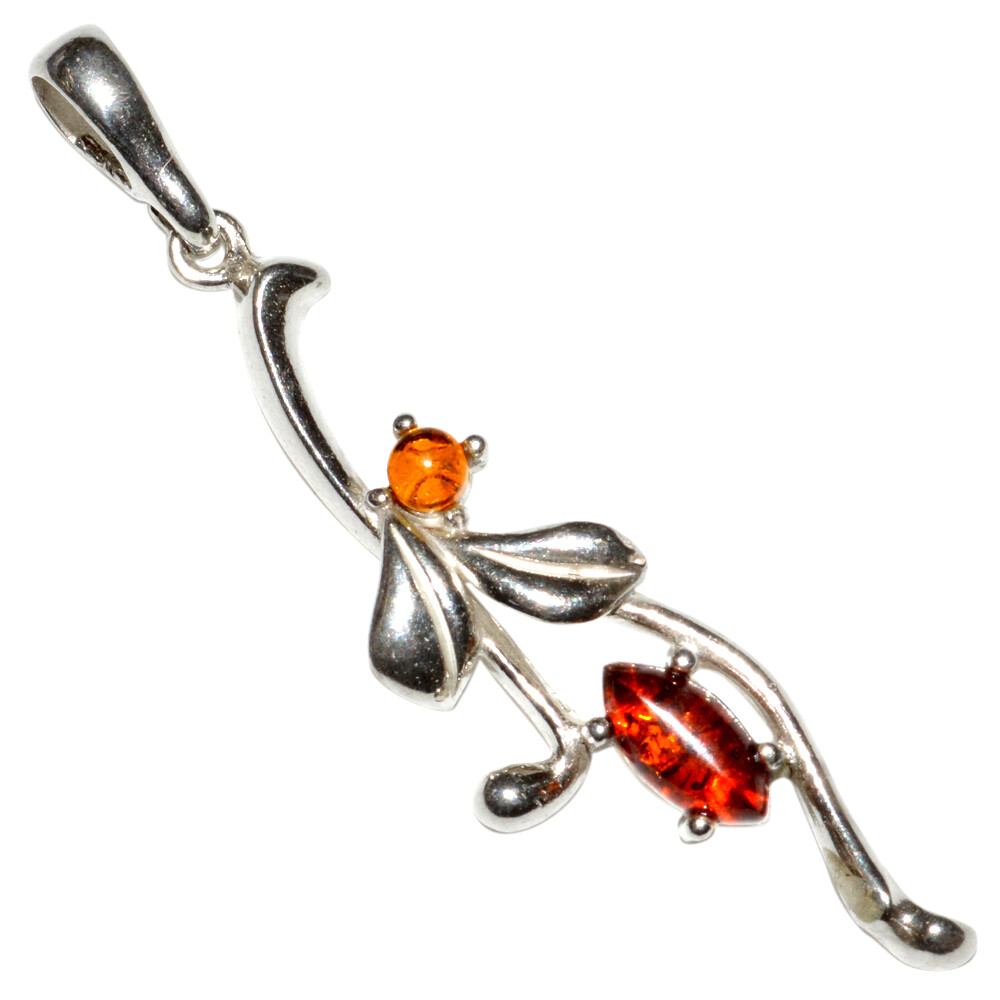 2.5g Authentic Baltic Amber 925 Sterling Silver Pendant Jewelry N-A375A