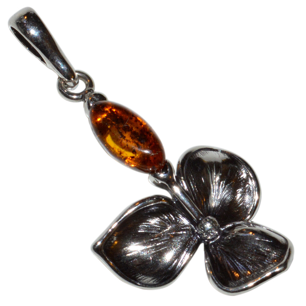 3.1g Authentic Baltic Amber 925 Sterling Silver Pendant Jewelry N-A722