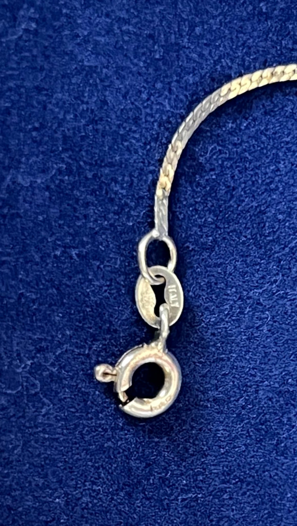 Delicate Fine Italian Sterling Silver 925 Serpentine Chain Necklace, 15.75″ 1.3g