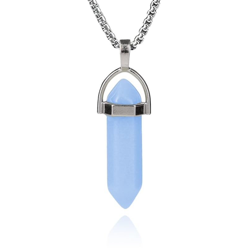 Fluorescent Crystal Necklaces Funny Halloween Luminous Hexagonal Bullet Shape Ge