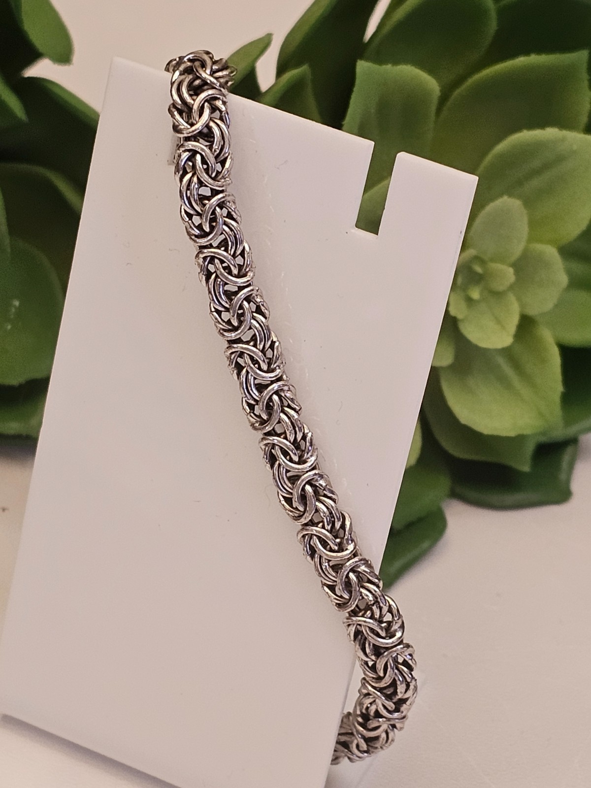 Byzantine Link Bracelet 925 Sterling Silver MADE IN ITALY 10.5 Grams 8 Inches