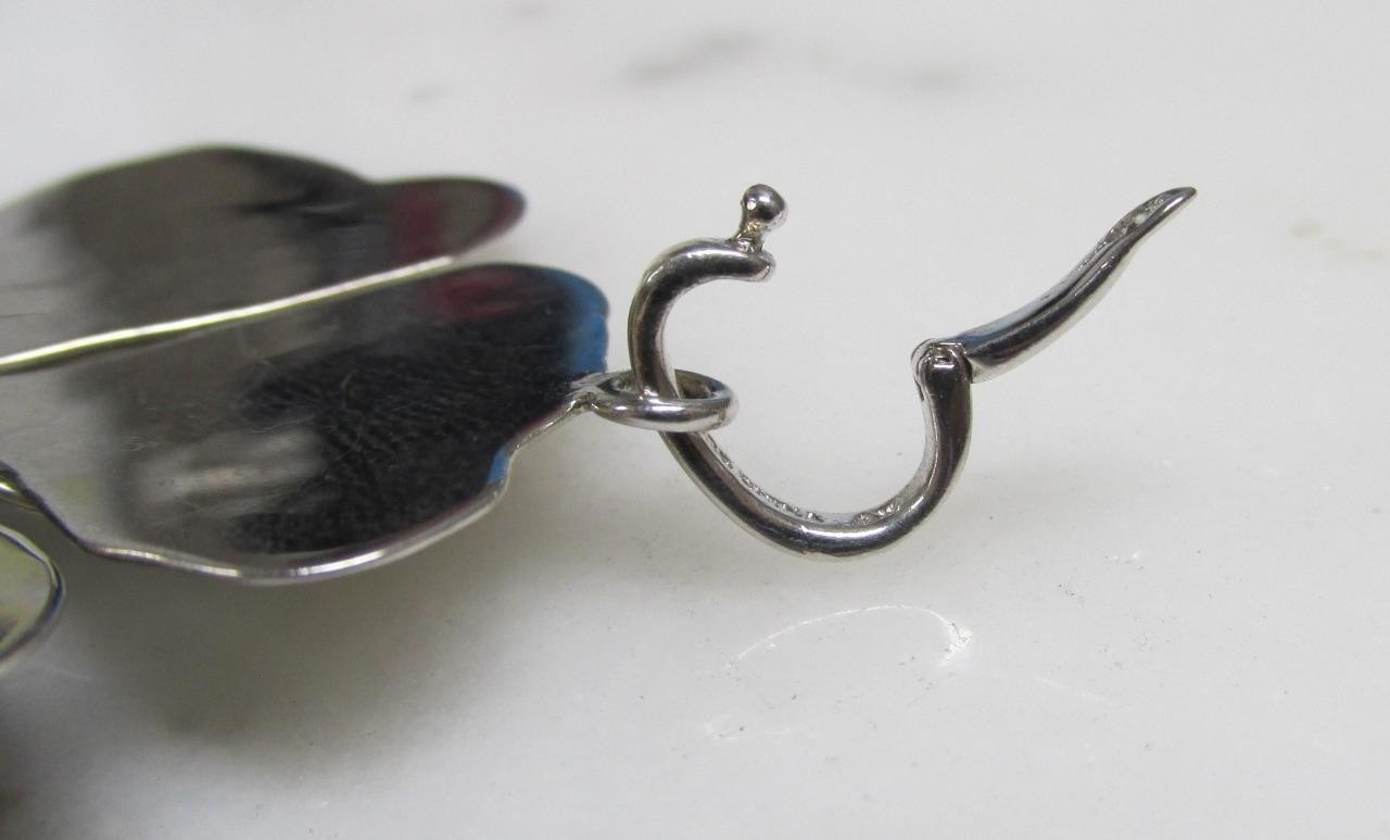 Ail Aluma Hammered Sterling Silver Flower Pendant w/ Unknown Stone 13g ~ 11-A626