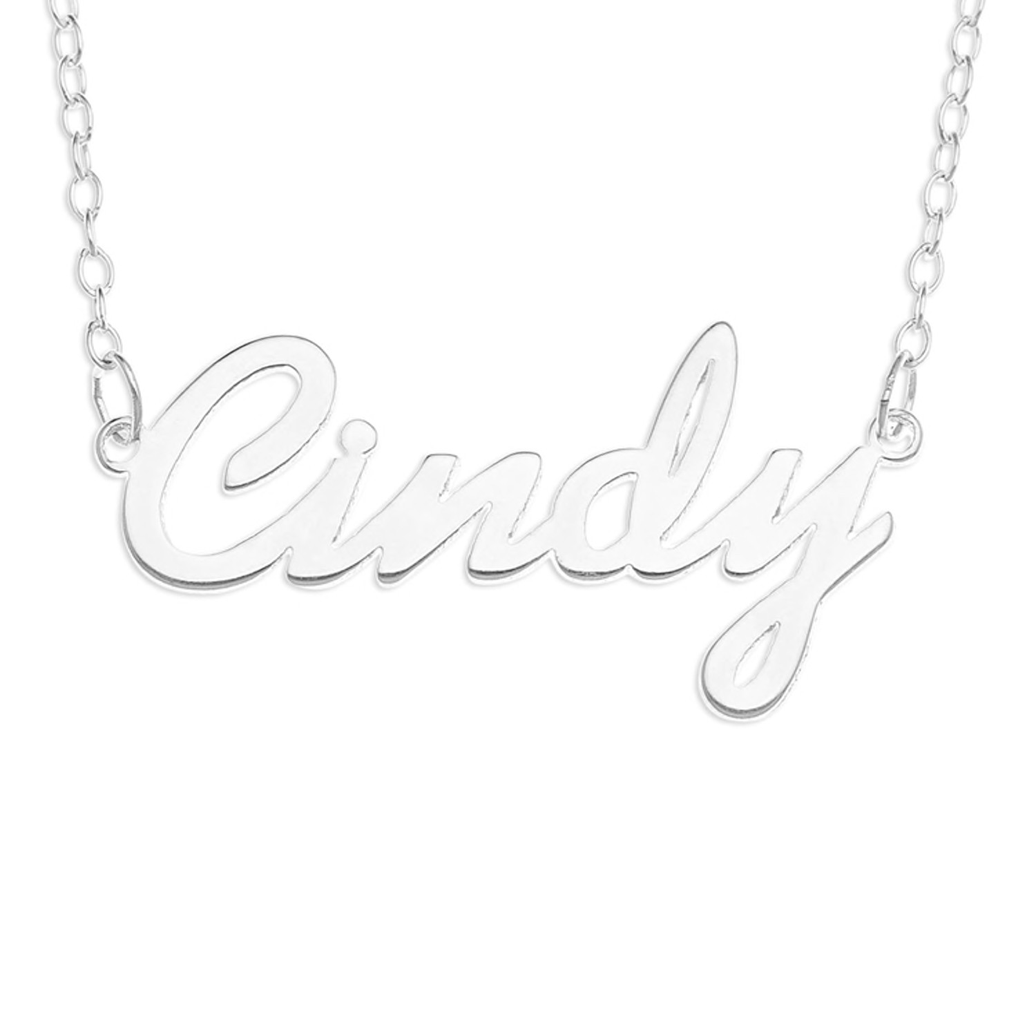 Cindy Name Plate Necklace Pendent Sterling Silver female Personalized Custom