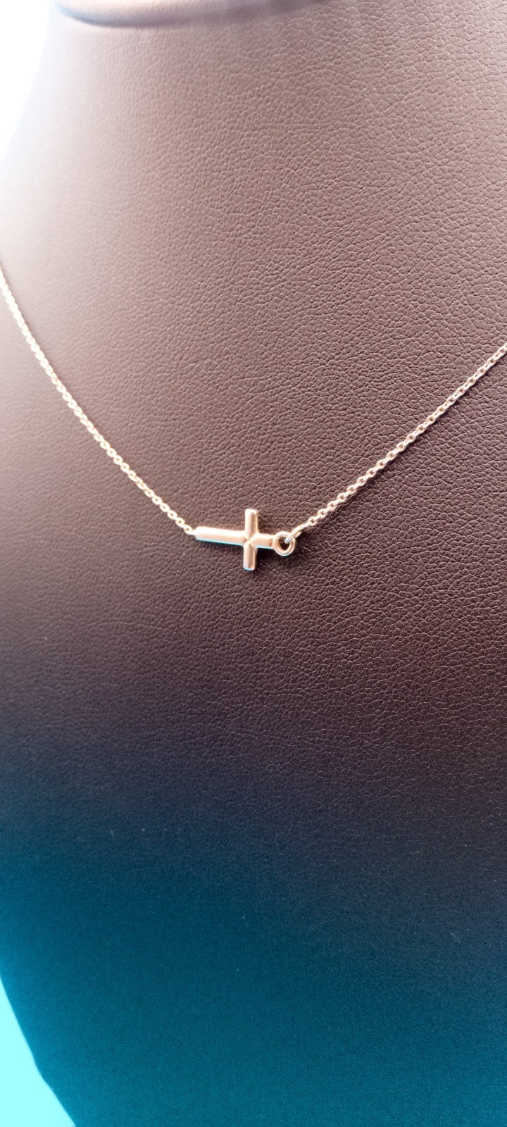 925 Sterling Silver Gold Vermeil Danecraft Cross Pendant Necklace Minimalist