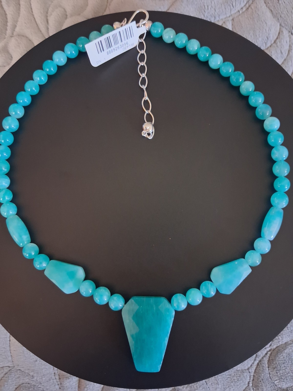 Jay King Amazonite Graduated Bead 9.25 Sterling Silver Necklace 18″L NWT