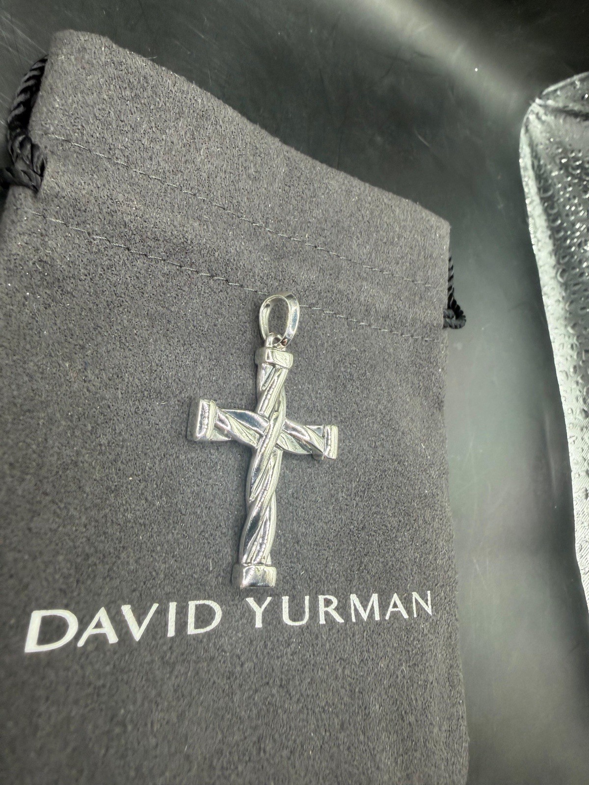 David Yurman Sterling Silver Helios Cross Pendant Amulet