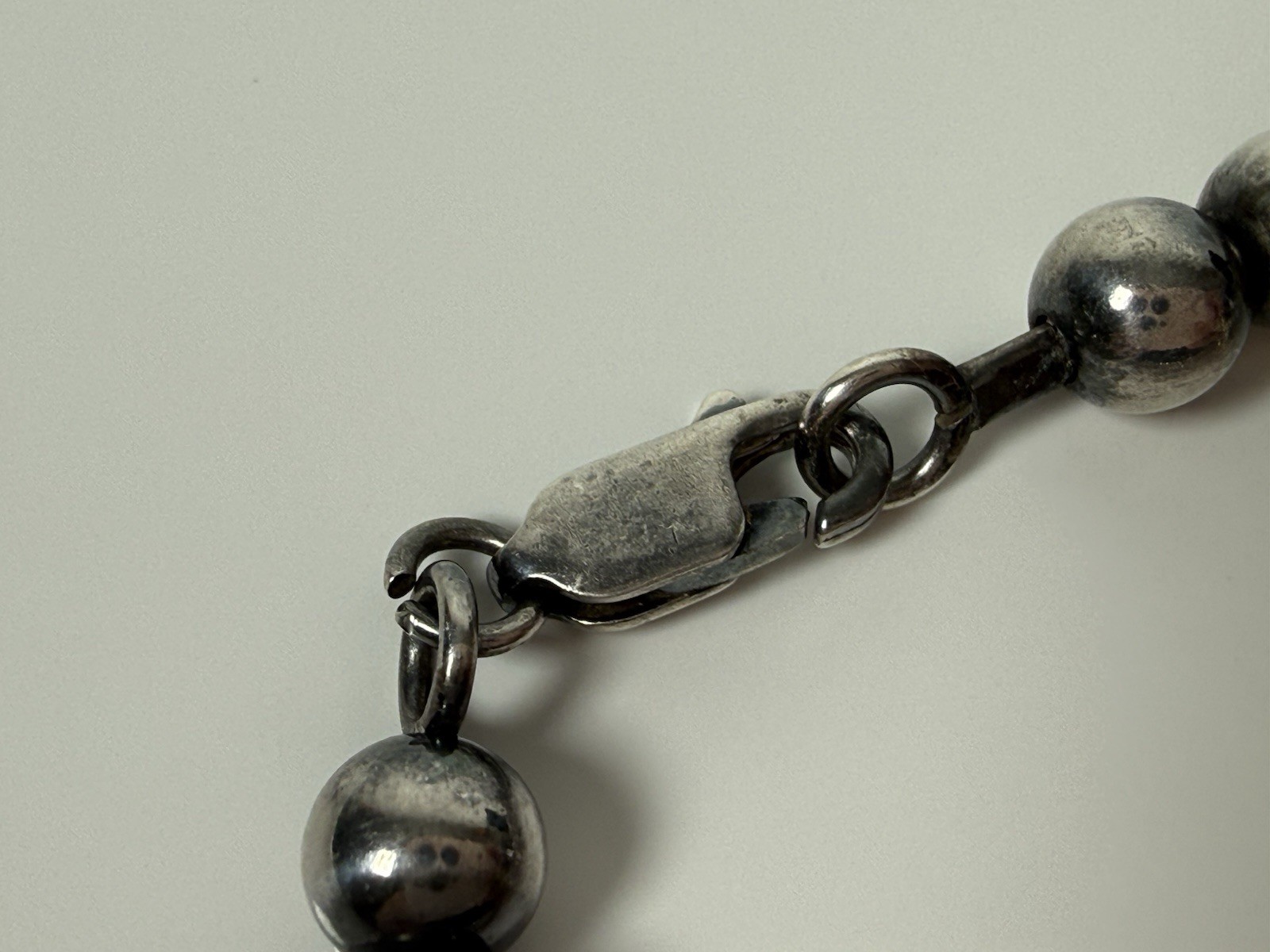 925 Sterling Silver Round Ball Bead 6mm Chain Necklace 18”