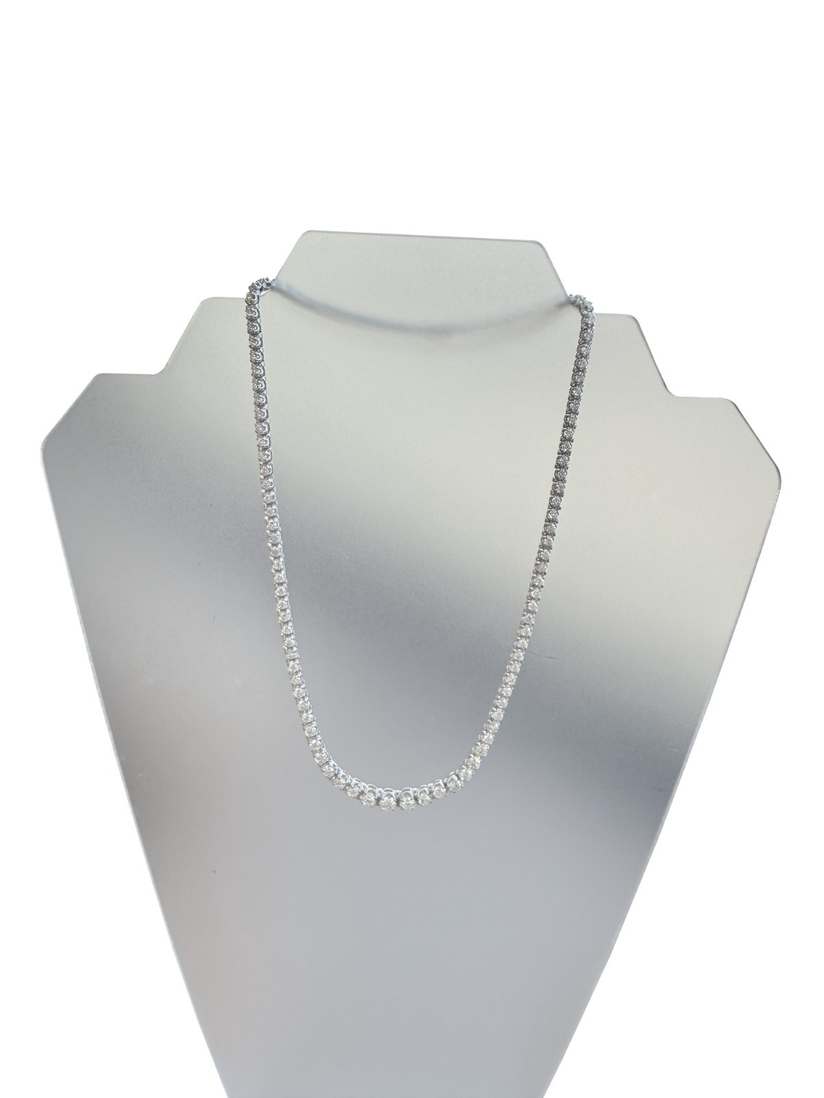 15.50 CTW Natural Diamond Tennis Necklace 14K White Gold G-H Color VS2 17 Inches