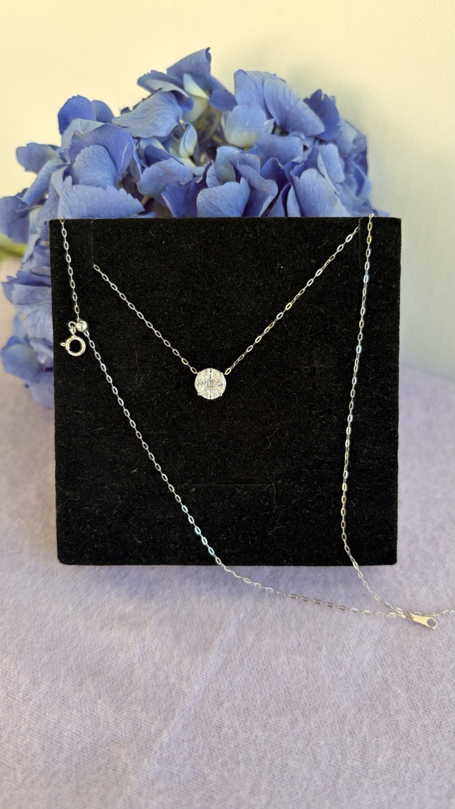 18K white gold Lab Grown Diamond Necklace with 0.50 carat diamond