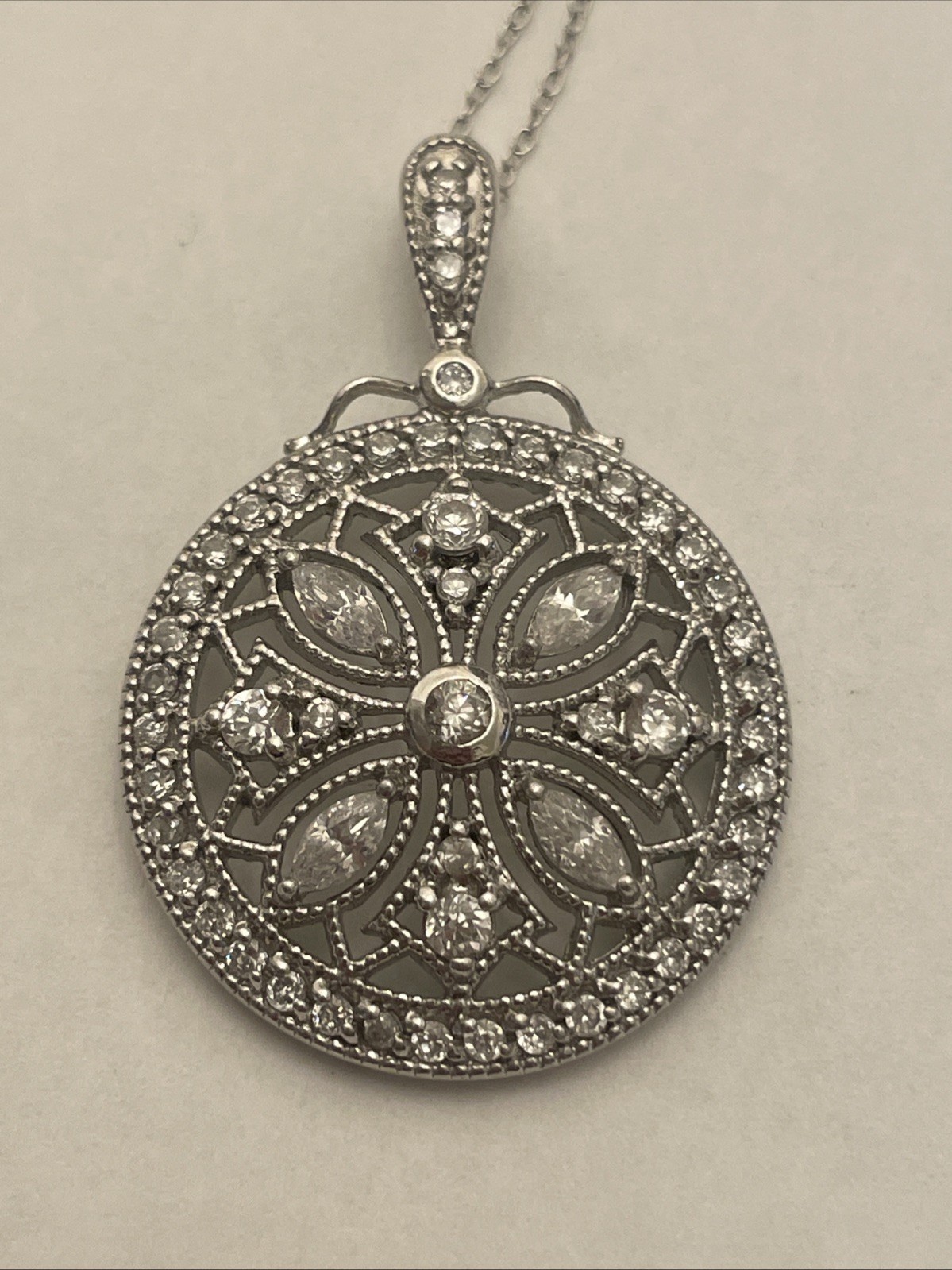 FAS .925 Sterling Silver & CZ Pendant And 18” PAJ Italy .925 Chain 6g+ Jewelry