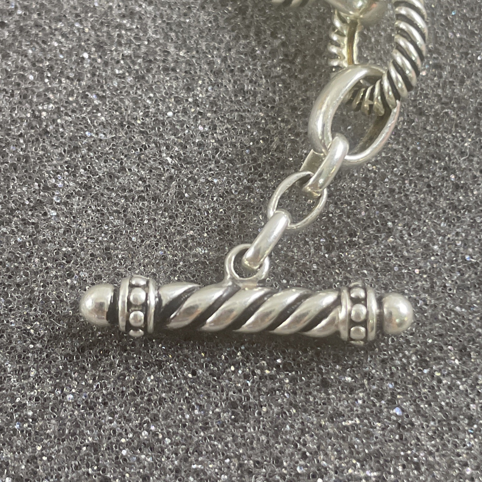 Michelle Albala 925 Silver Prasiolite Cushion Enhancer Cable Link Toggle Chain
