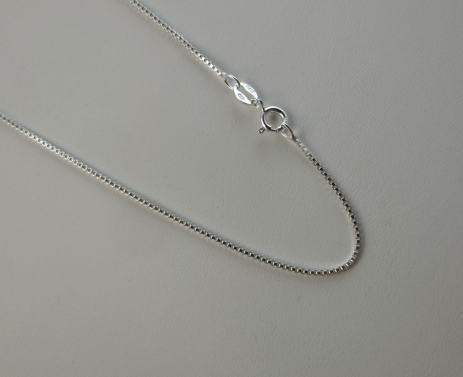 14,16,18,20,22,24,30″ Sterling Silver 1.1mm Box Chain. Pure .925 Italian Silver