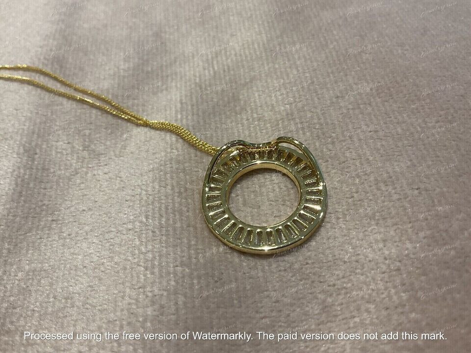 Circle Pendant 14k Yellow Gold Finish 2.30Ct Baguette Cut Lab-Created Diamond