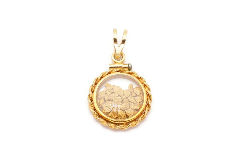 Natural Gold Nuggets In 14k Bezel See Through
