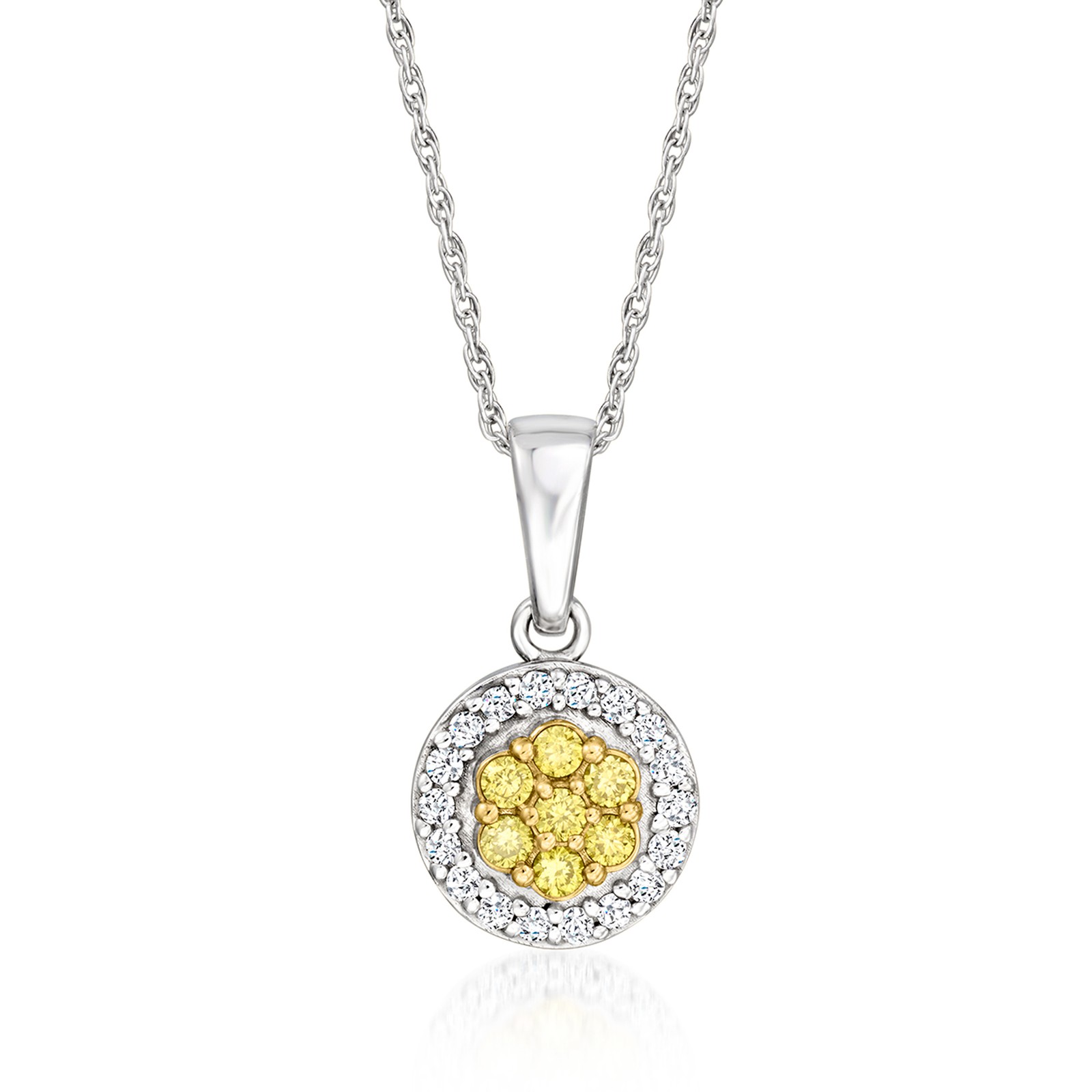 Ross-Simons Yellow & White Diamond Ncklc in Silver 18 inches