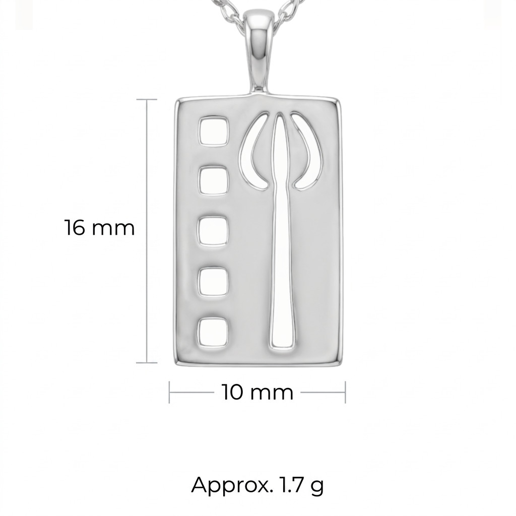 Sterling silver Charles Rennie Mackintosh pendant necklace with 18″ chain & box